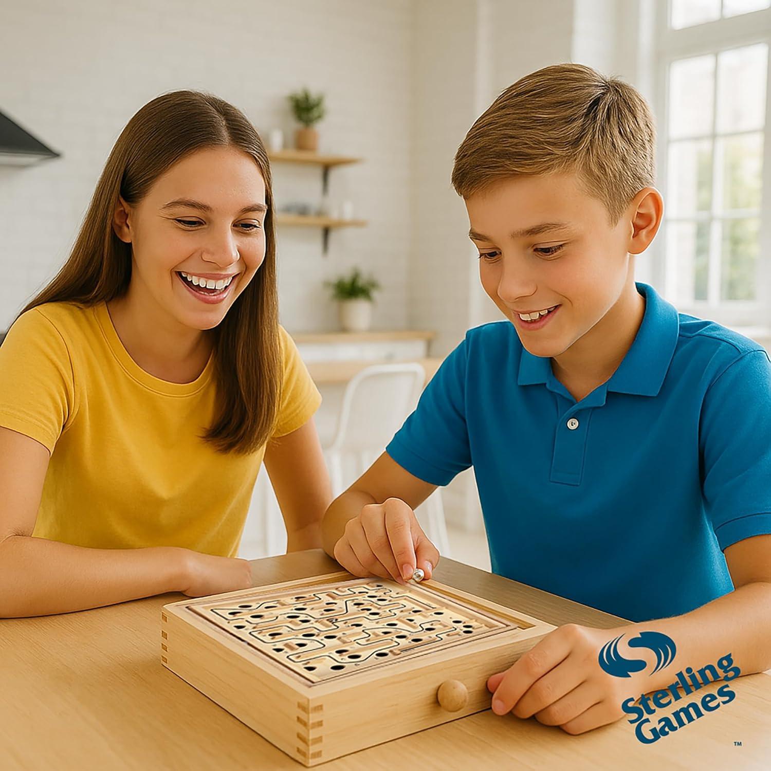 Juego de Laberinto de Madera Sterling con 60 Puntos de Paso