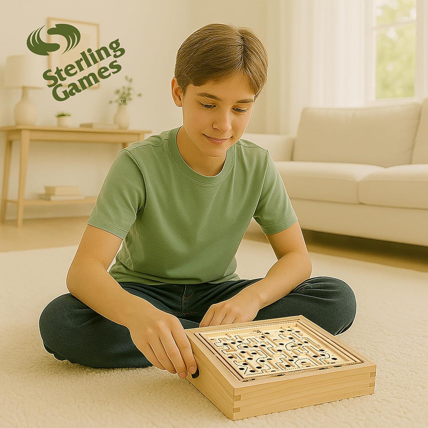 Juego de Laberinto de Madera Sterling con 60 Puntos de Paso
