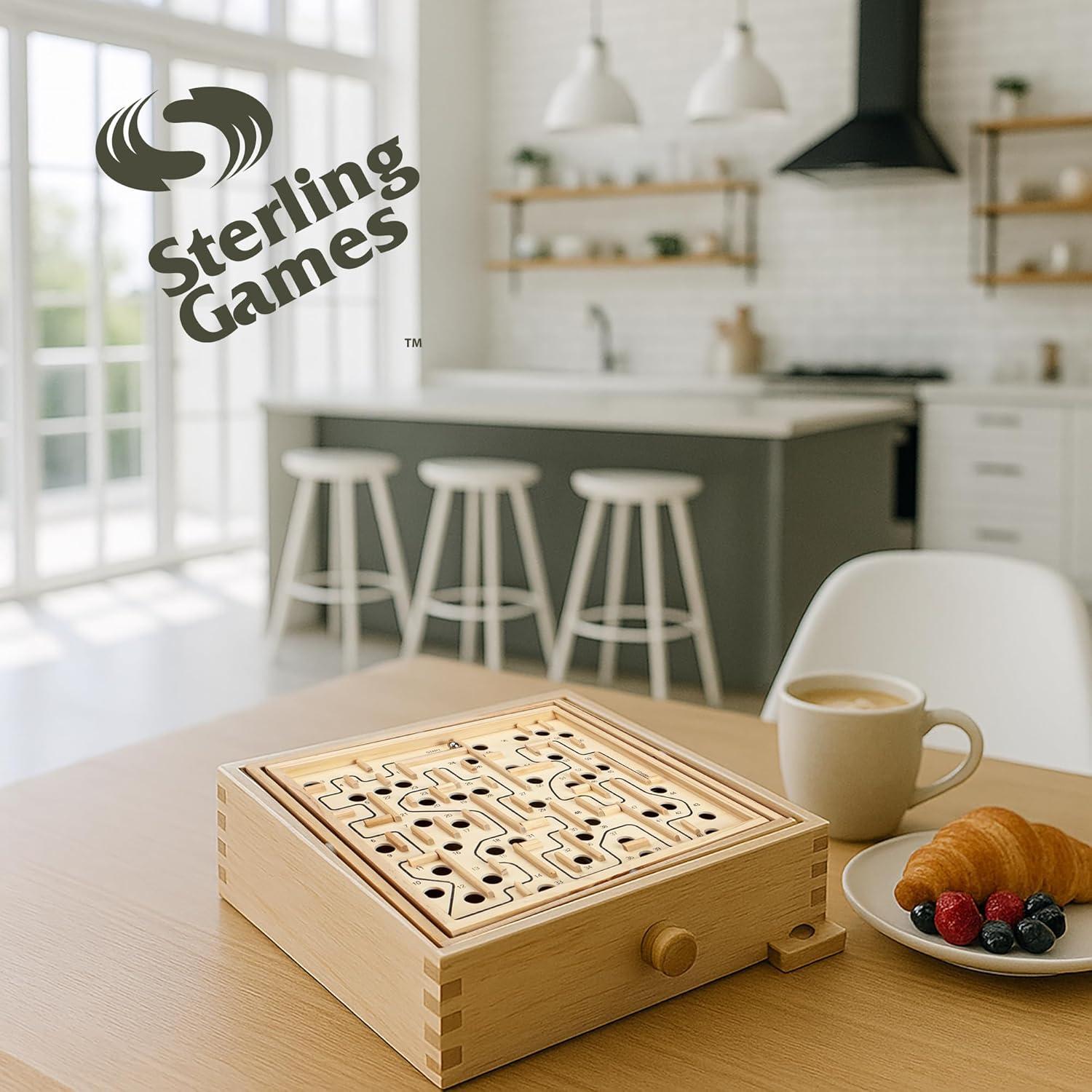Juego de Laberinto de Madera Sterling con 60 Puntos de Paso