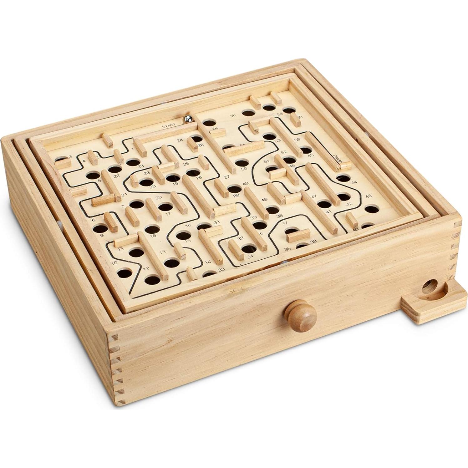 Juego de Laberinto de Madera Sterling con 60 Puntos de Paso