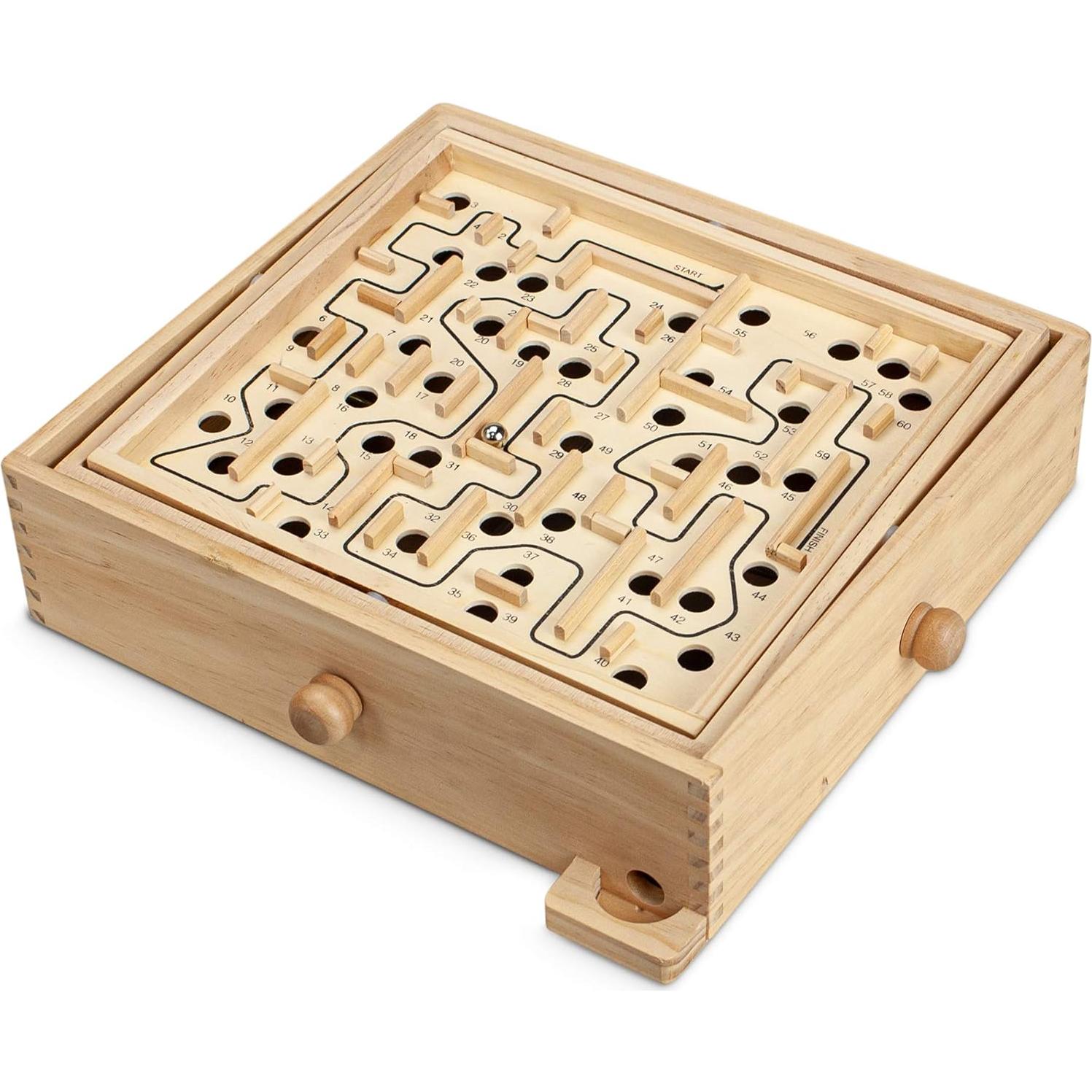 Juego de Laberinto de Madera Sterling con 60 Puntos de Paso