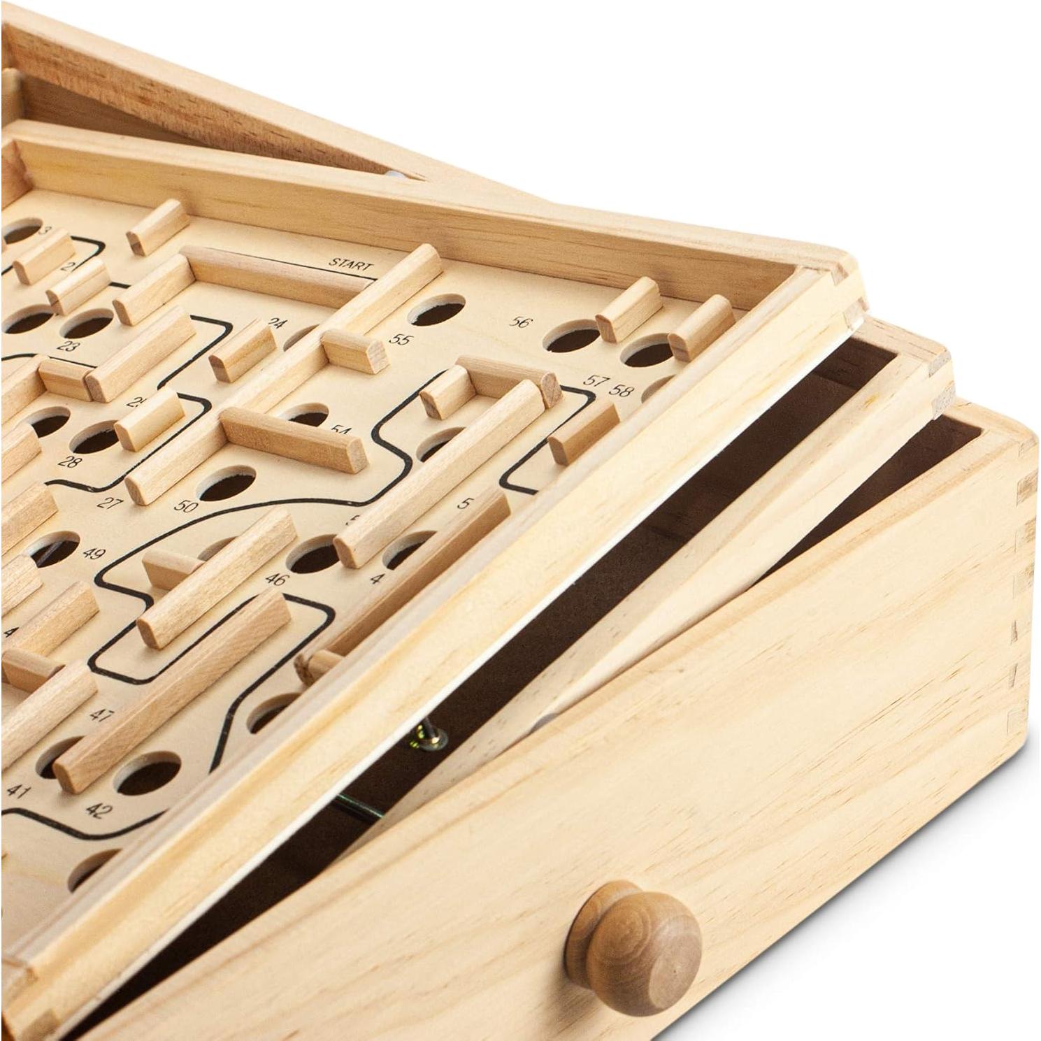 Juego de Laberinto de Madera Sterling con 60 Puntos de Paso