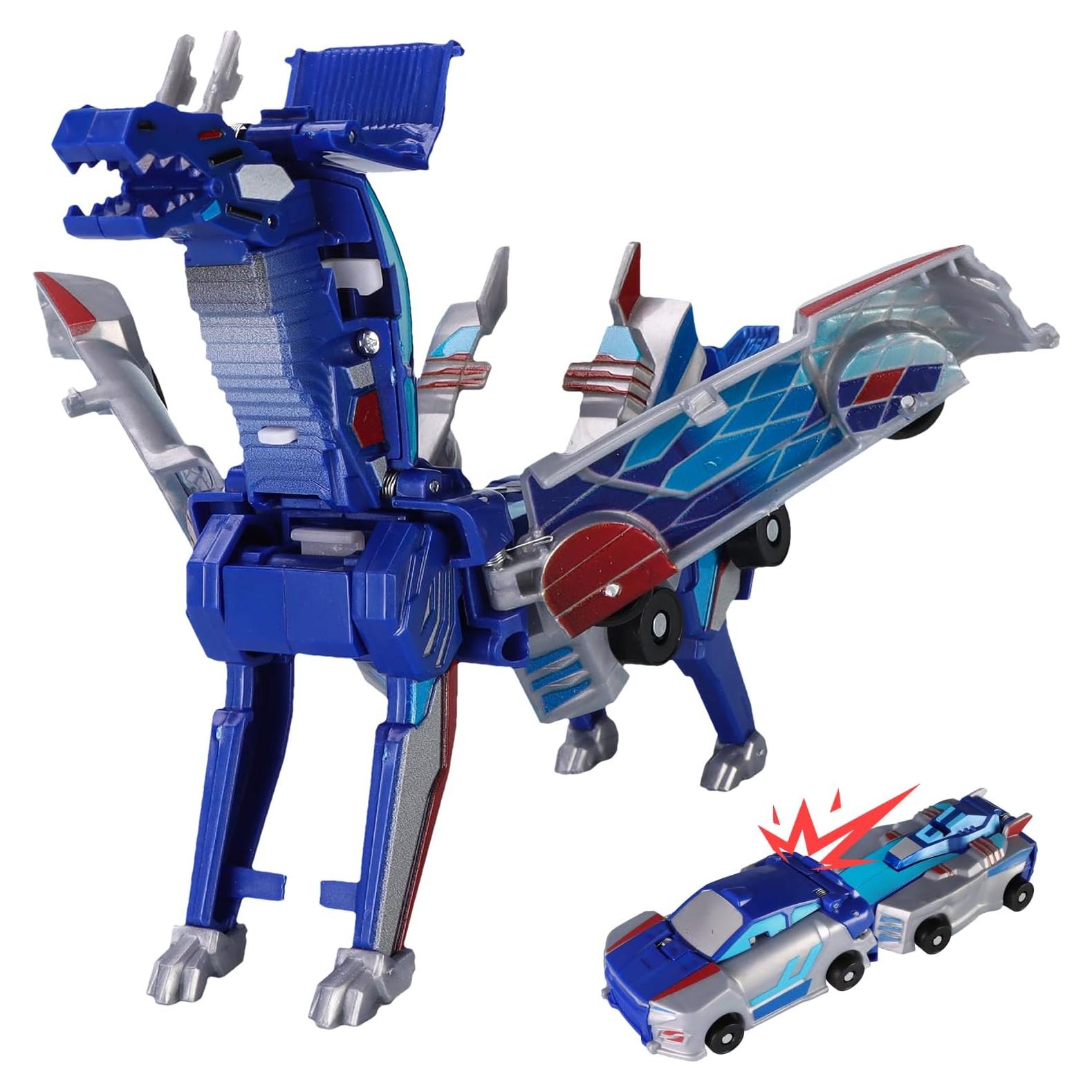 Coche Transformador Dinosaurio Azul GENÉRICO 11.9x5.1x14 cm