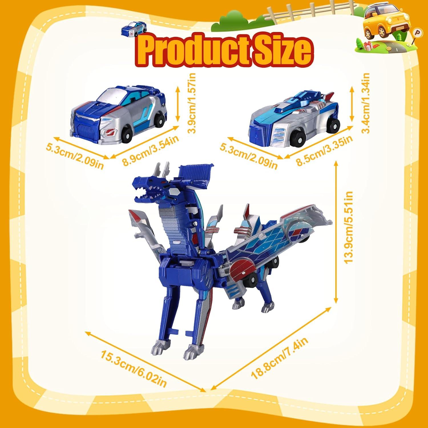 Coche Transformador Dinosaurio Azul GENÉRICO 11.9x5.1x14 cm