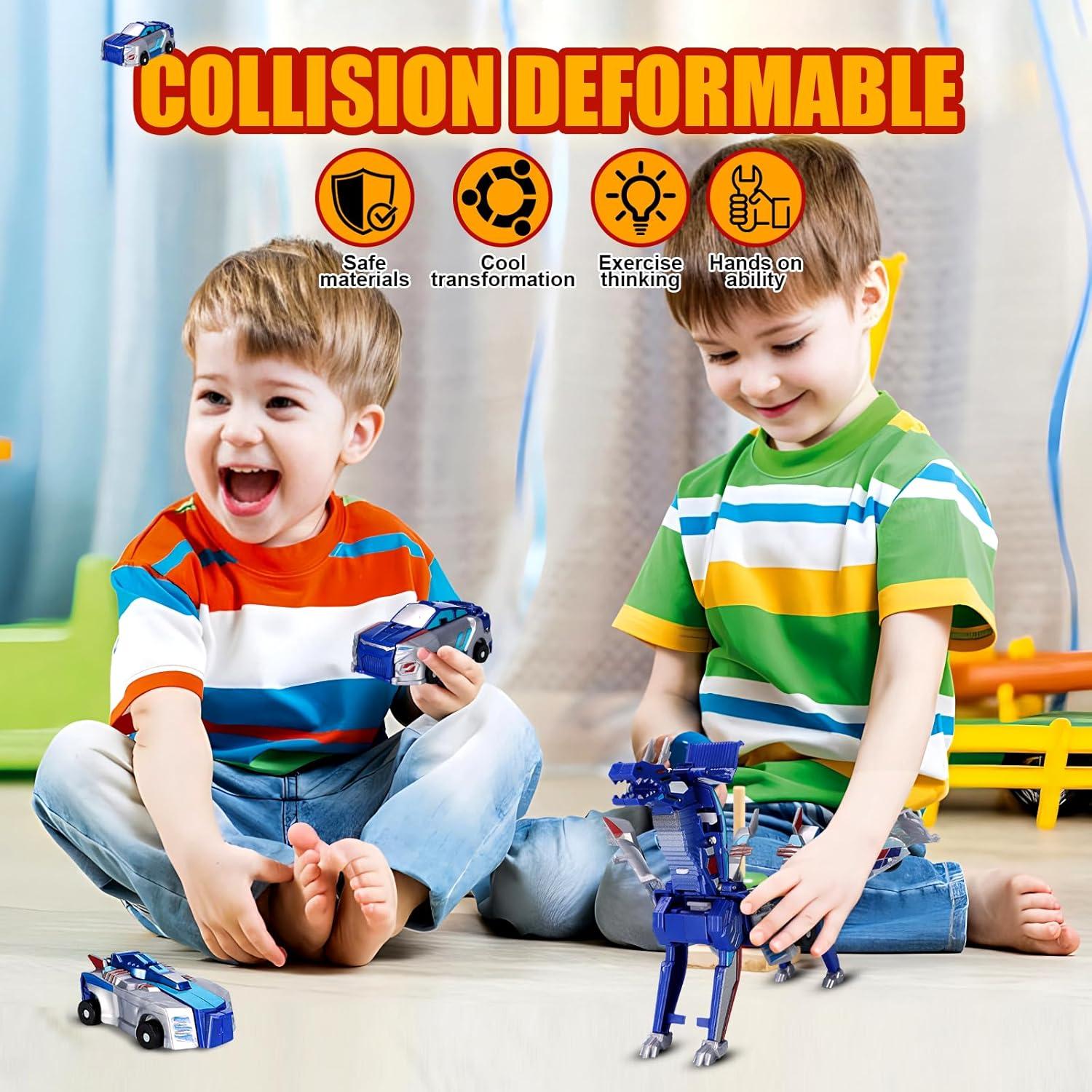 Coche Transformador Dinosaurio Azul GENÉRICO 11.9x5.1x14 cm