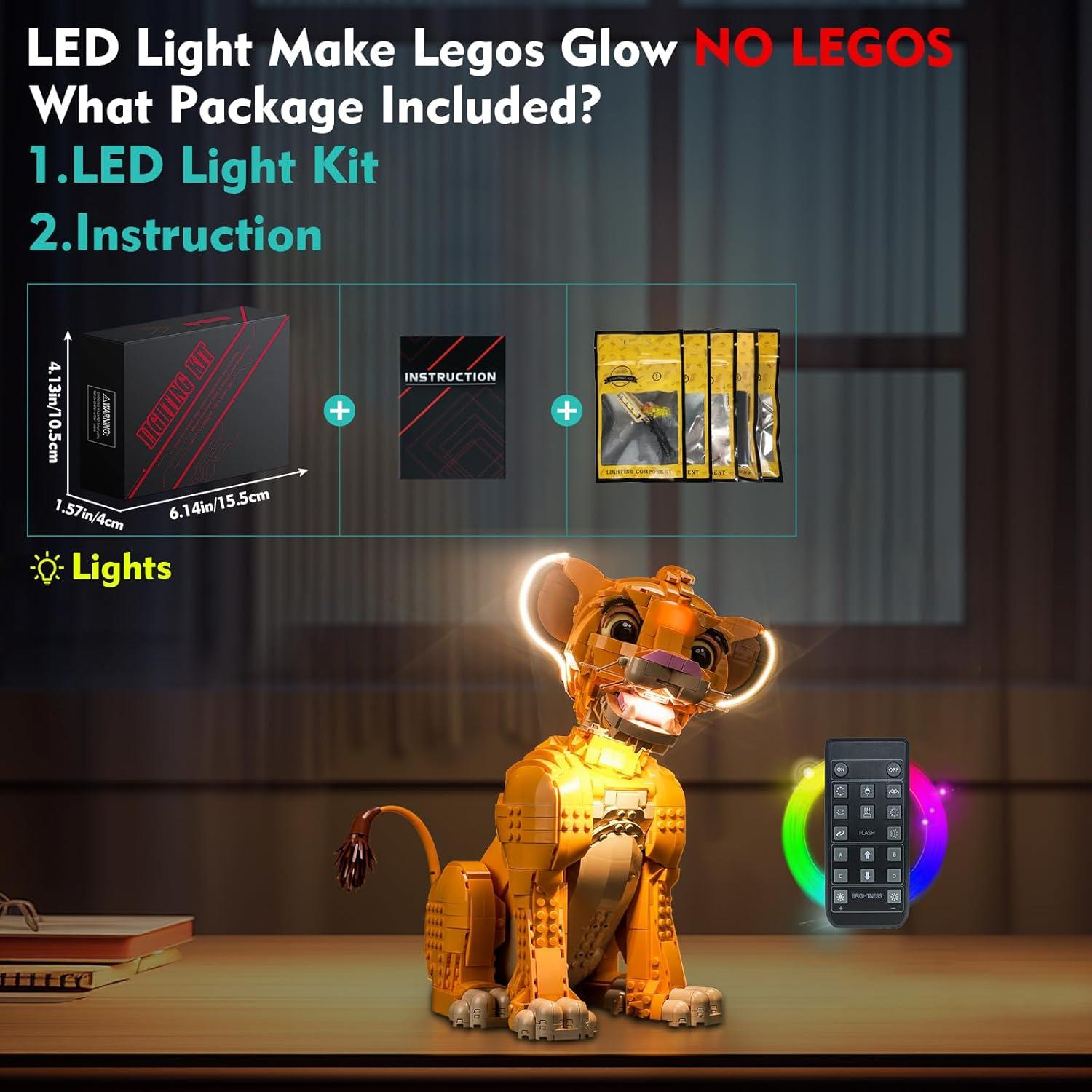 Kit de Luz LED LocoLee para Lego 43247 Joven Simba El Rey León