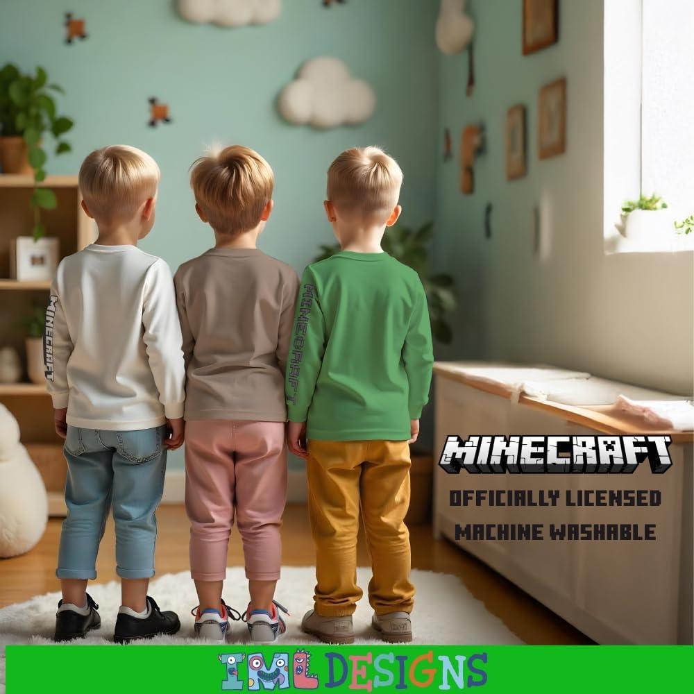 Camisetas de Minecraft para Niños 3-Pack - Manga Larga Algodón