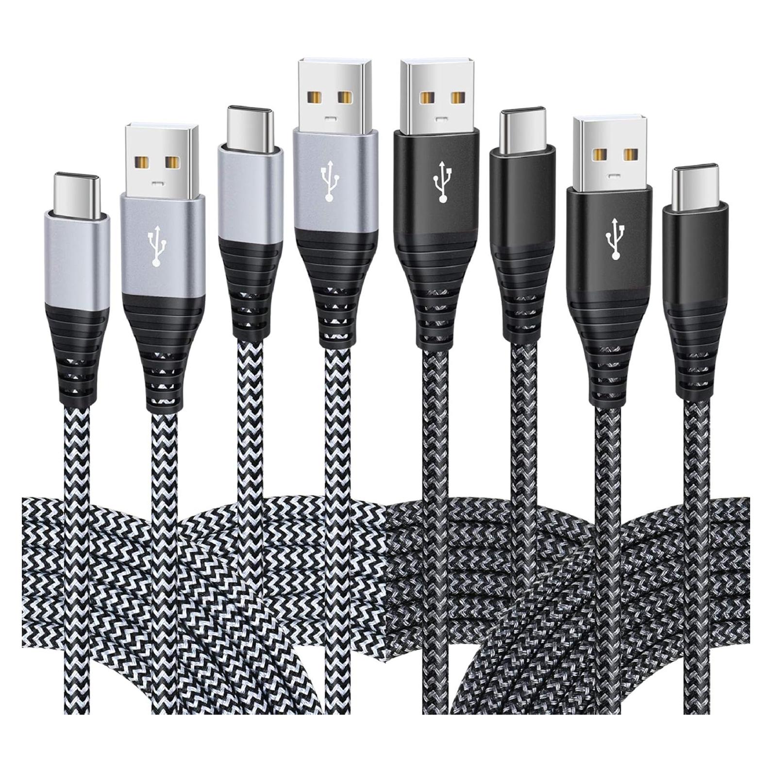 Paquete de 4 Cables USB Tipo C 3.05m Besgoods Carga Rápida