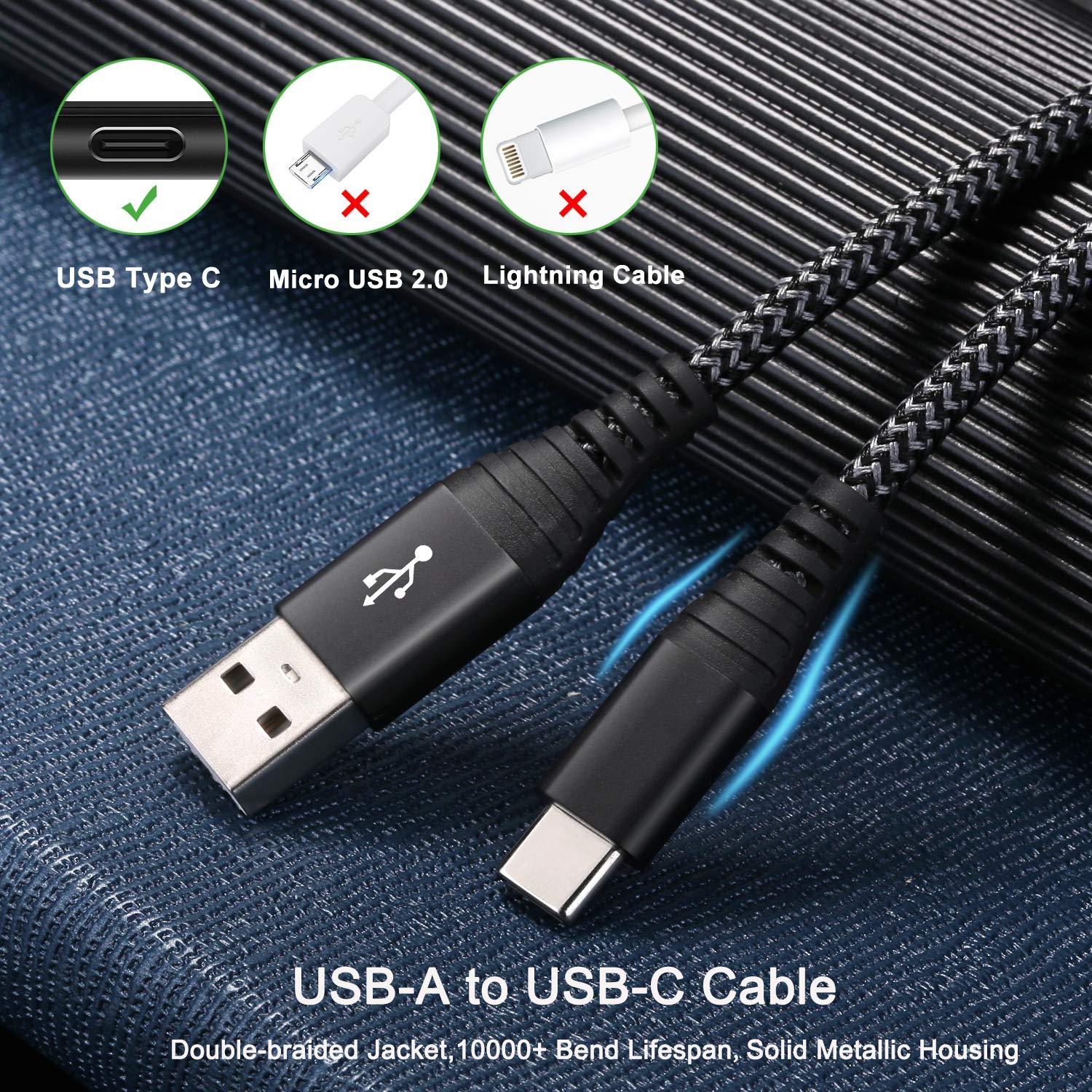 Paquete de 4 Cables USB Tipo C 3.05m Besgoods Carga Rápida
