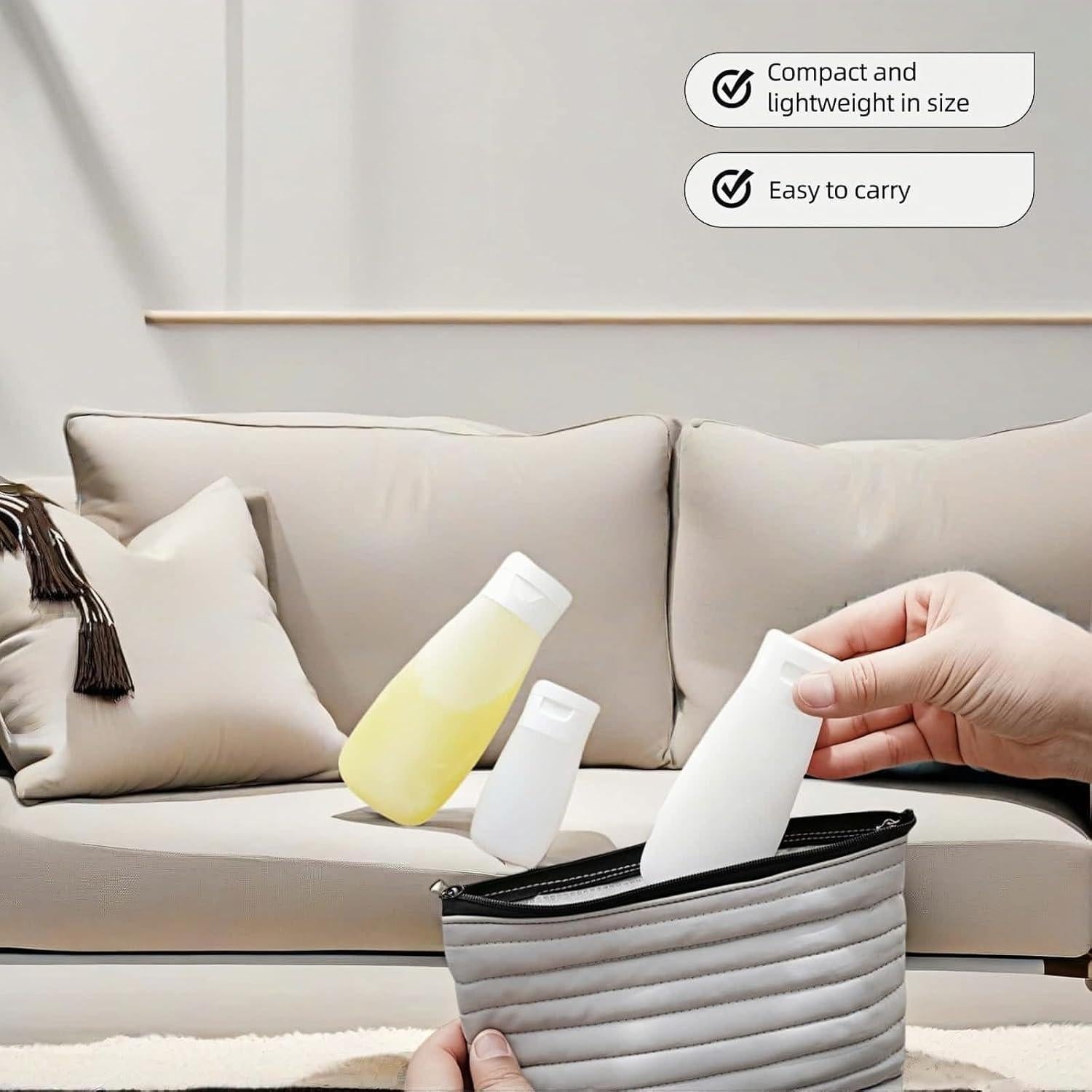 Conjunto de Botellas de Viaje Chinshwehaw 3-Pack Silicona 30ml 60ml 100ml