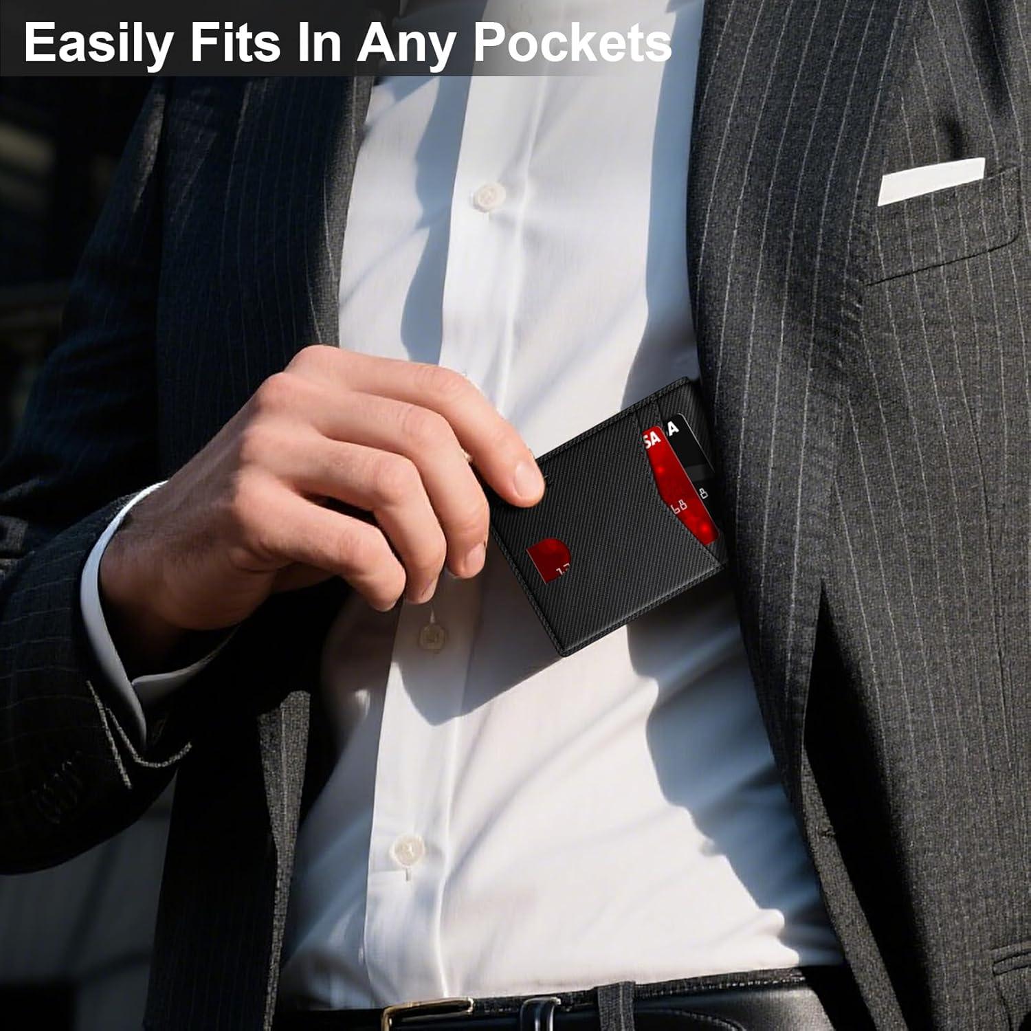 Billetera Slim ZALVEX con Bloqueo RFID para Hombres - 14 Tarjetas