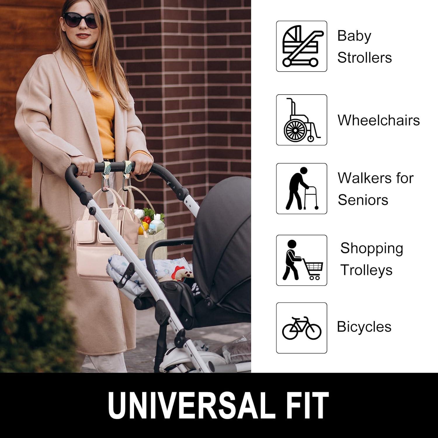 Ganchos para Cochecitos Gukeniu - 2 Piezas, Hoja Abstracta