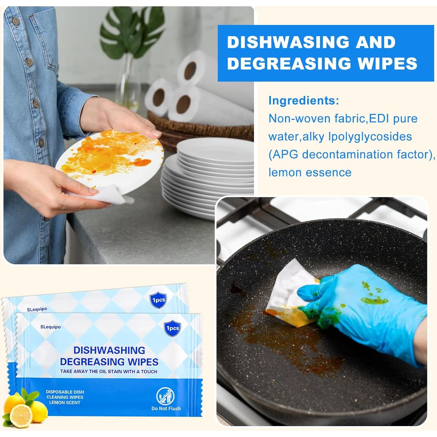 Toallitas de Limpieza Desechables SLequipo 50 Pcs Aroma Limón