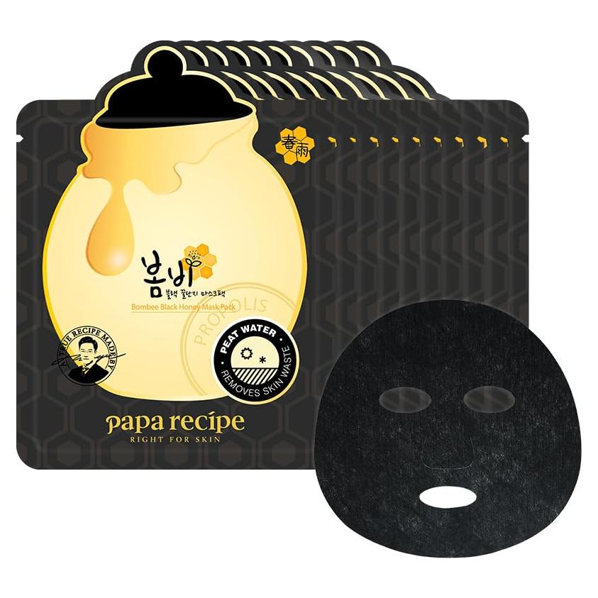 Mascarilla Bombee Black Honey Papa Recipe 10 Unidades - Hidratante y Purificante