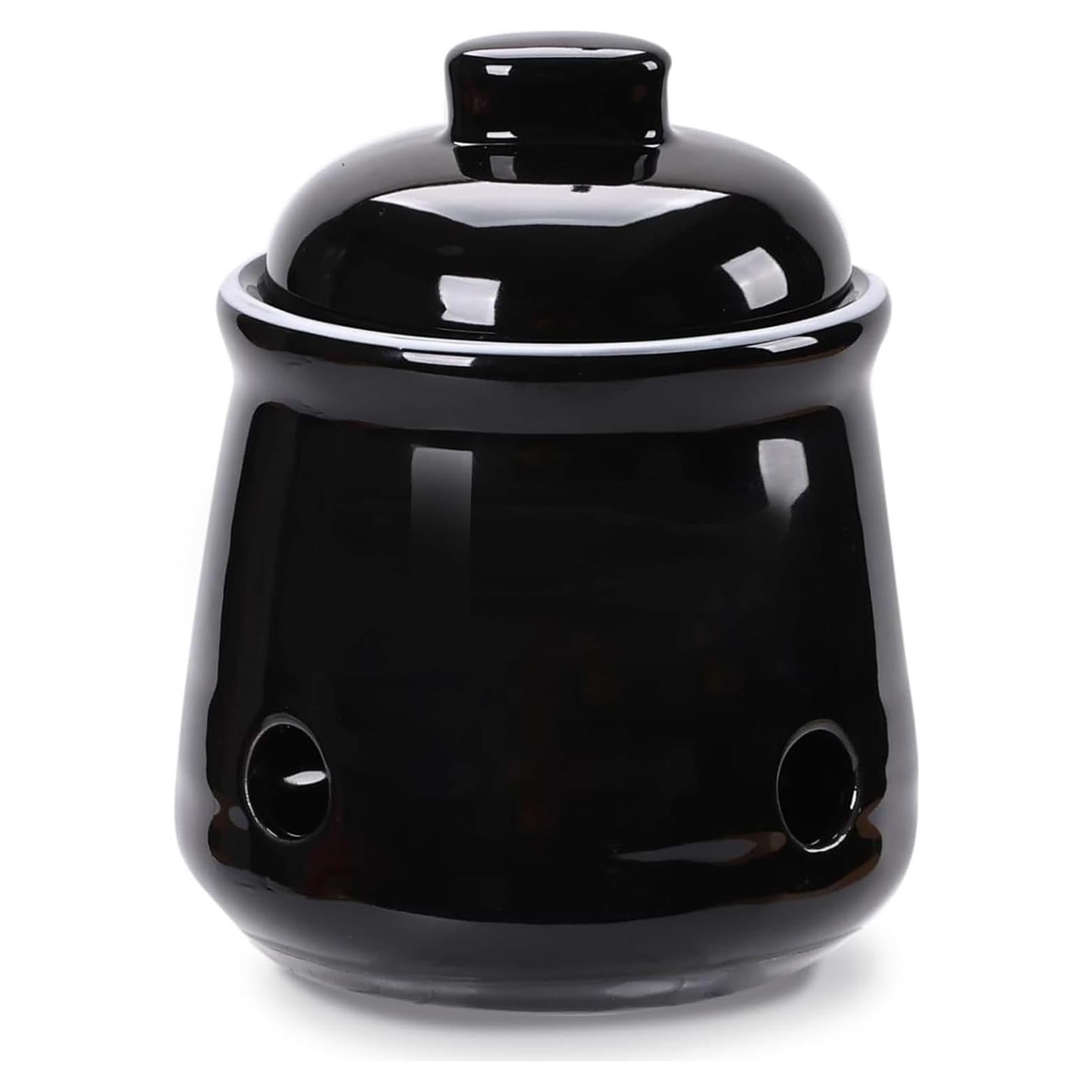 Conservador de Ajo Cerámico HAOTOP Mini con Tapa 340g Negro