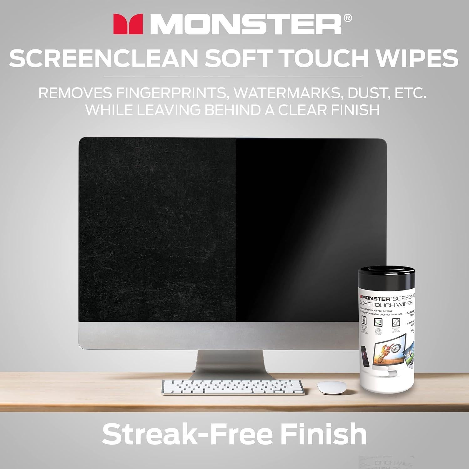 Toallitas Limpiadoras de Pantallas Monster 70 Unidades