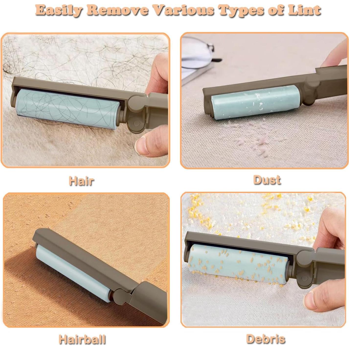 Mini Rodillo Quitapelusas Reutilizable AEHKLCP - 6 Piezas Gris