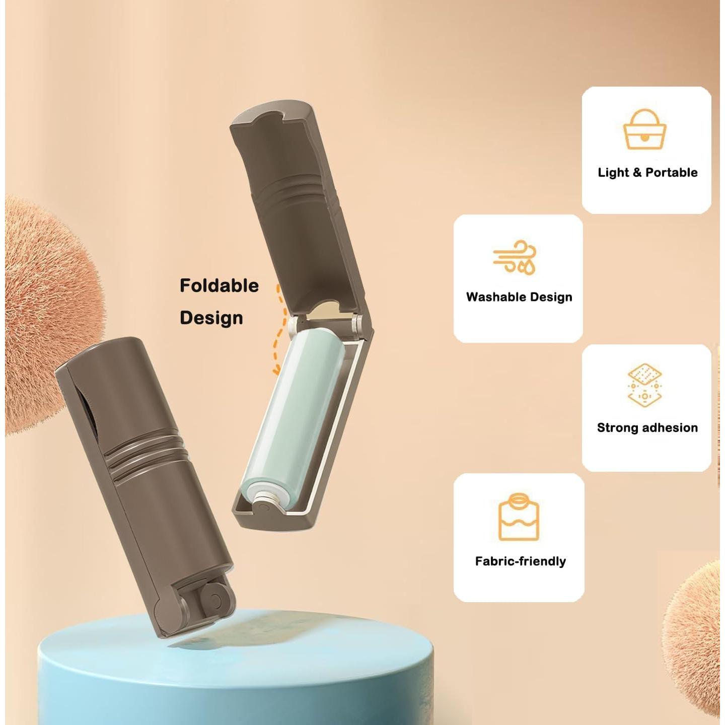 Mini Rodillo Quitapelusas Reutilizable AEHKLCP - 6 Piezas Gris