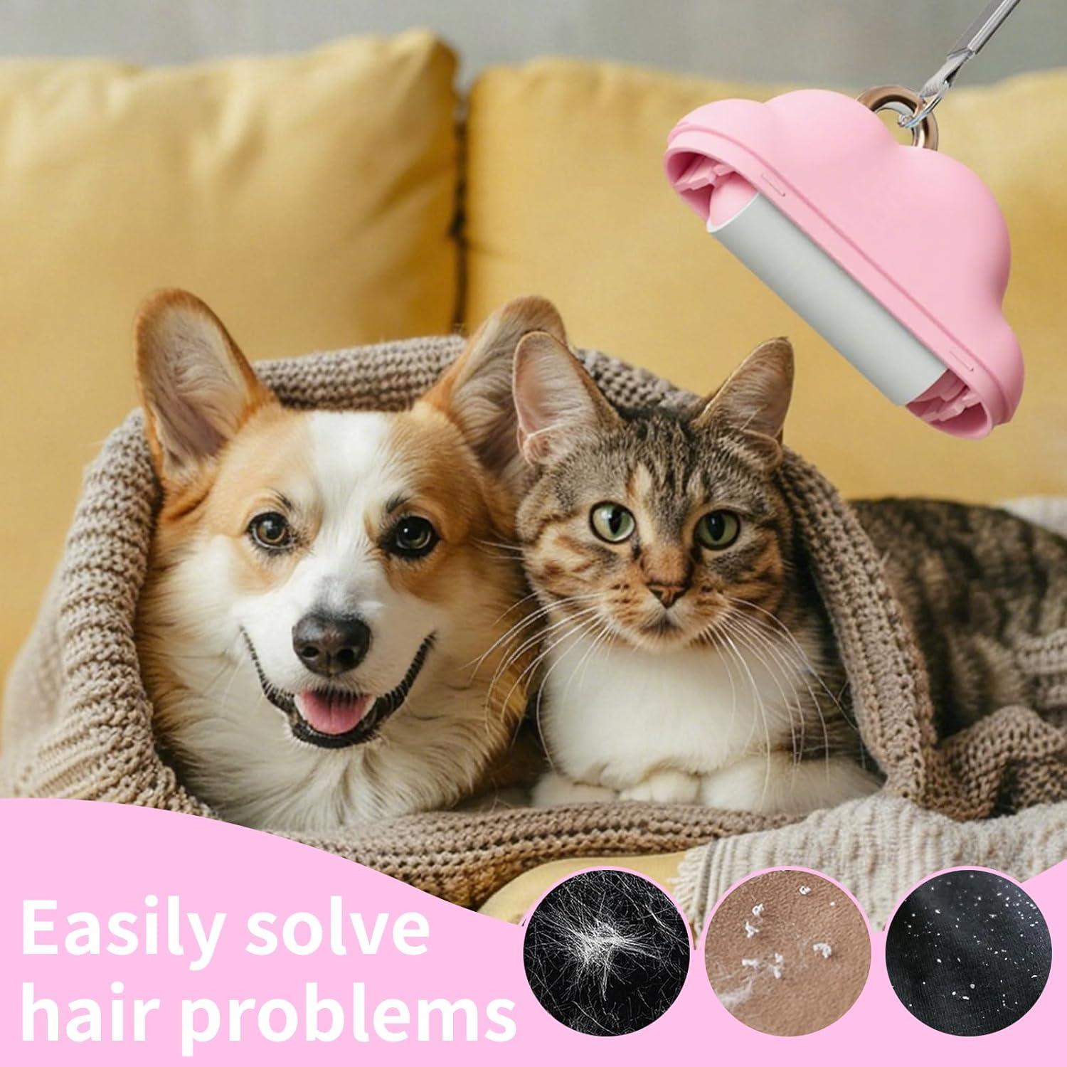 Mini Rodillo Quitapelusas Aklimida Rosa Reutilizable 10 Rollos