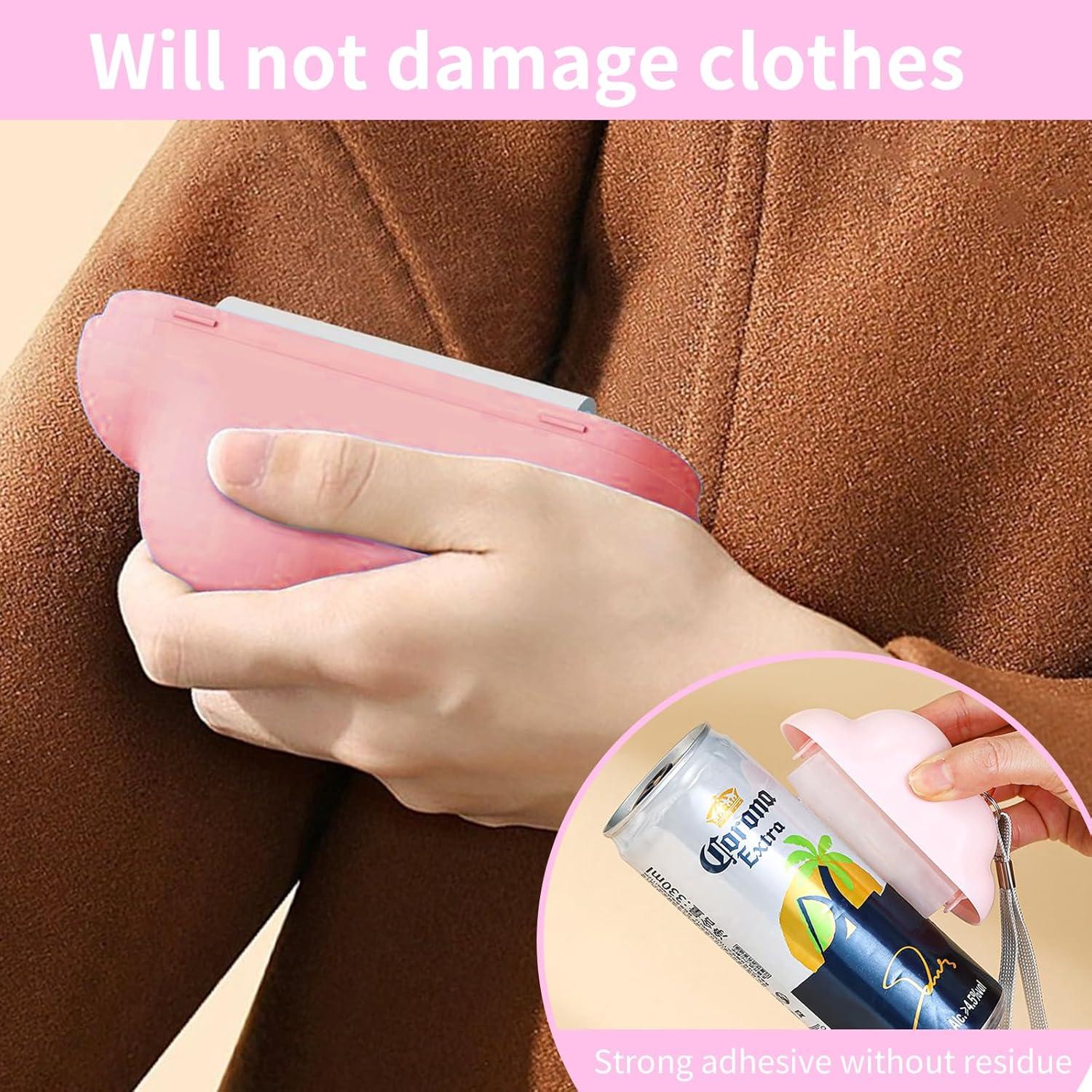 Mini Rodillo Quitapelusas Aklimida Rosa Reutilizable 10 Rollos