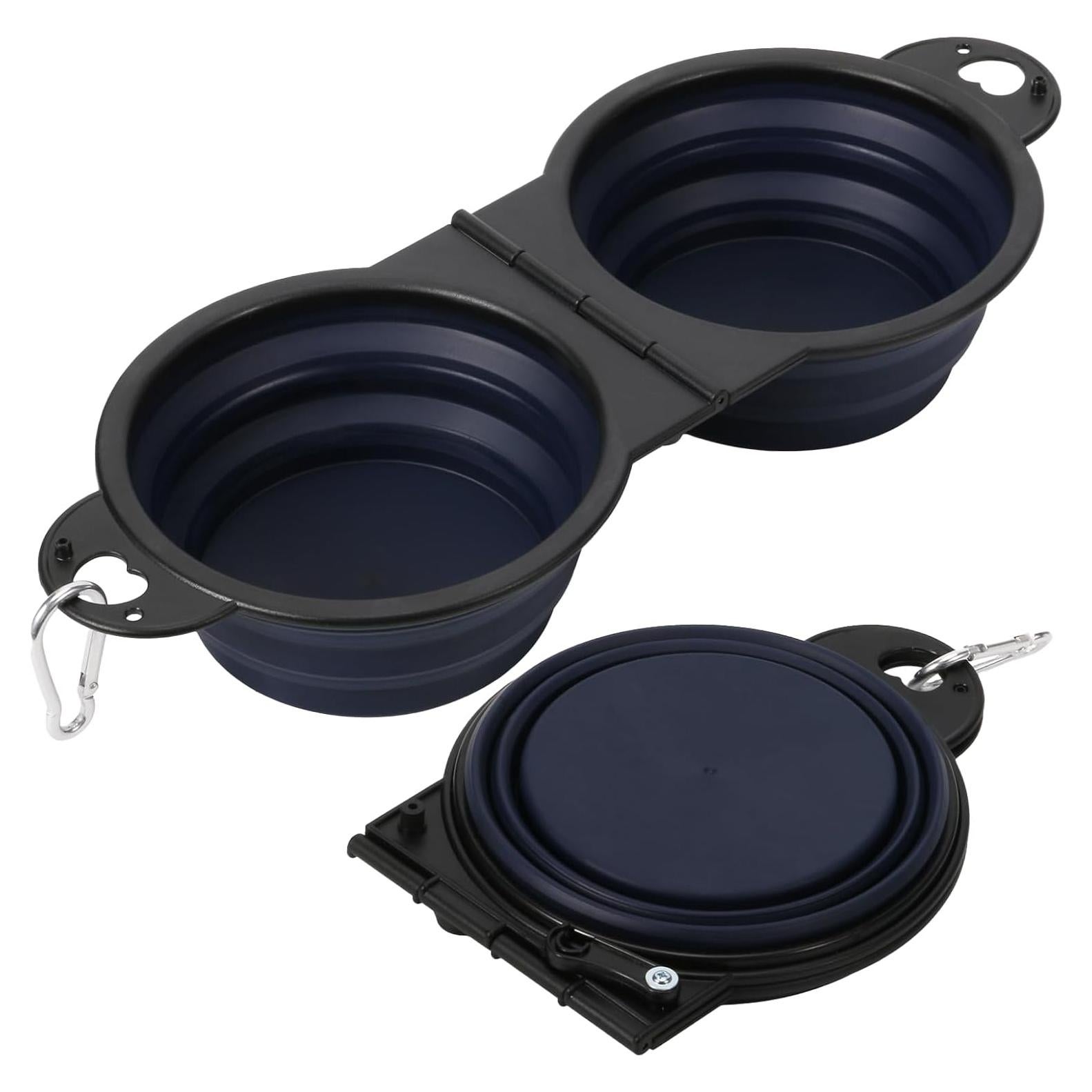 Cuencos Duales Plegables HDhqzm para Perros 350ml Azul