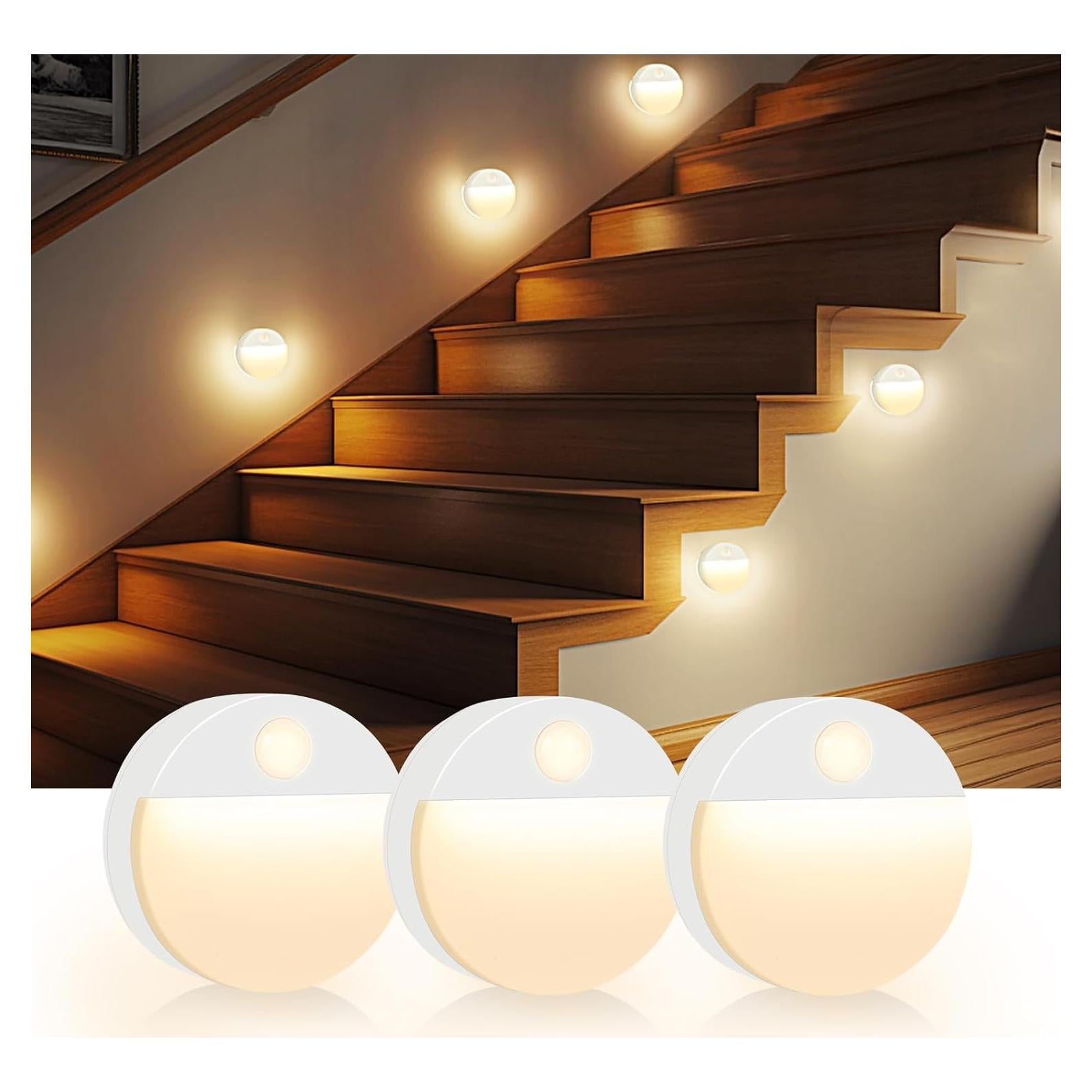 Paquete de 3 luces LED con sensor de movimiento Guankaidianzishangwu