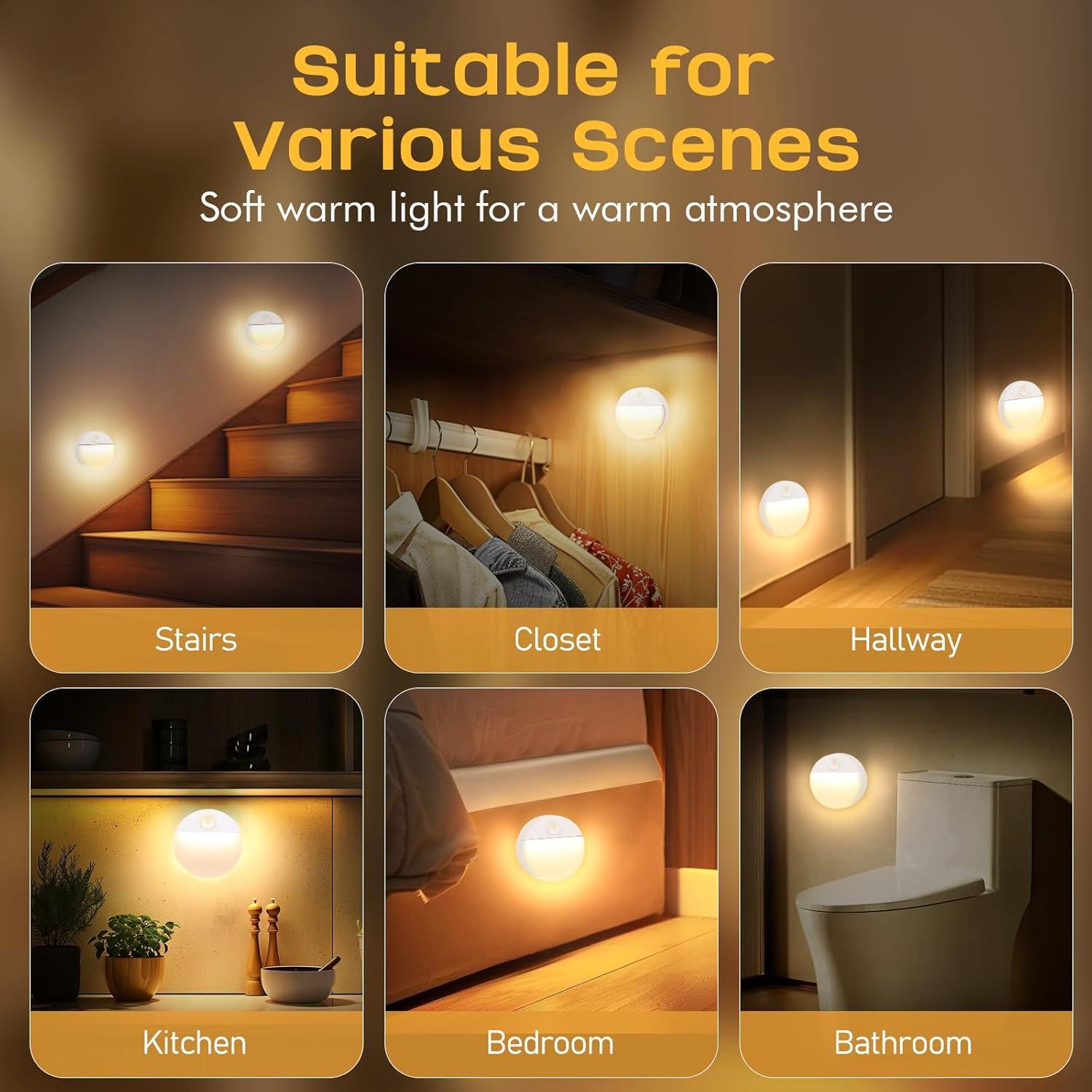 Paquete de 3 luces LED con sensor de movimiento Guankaidianzishangwu