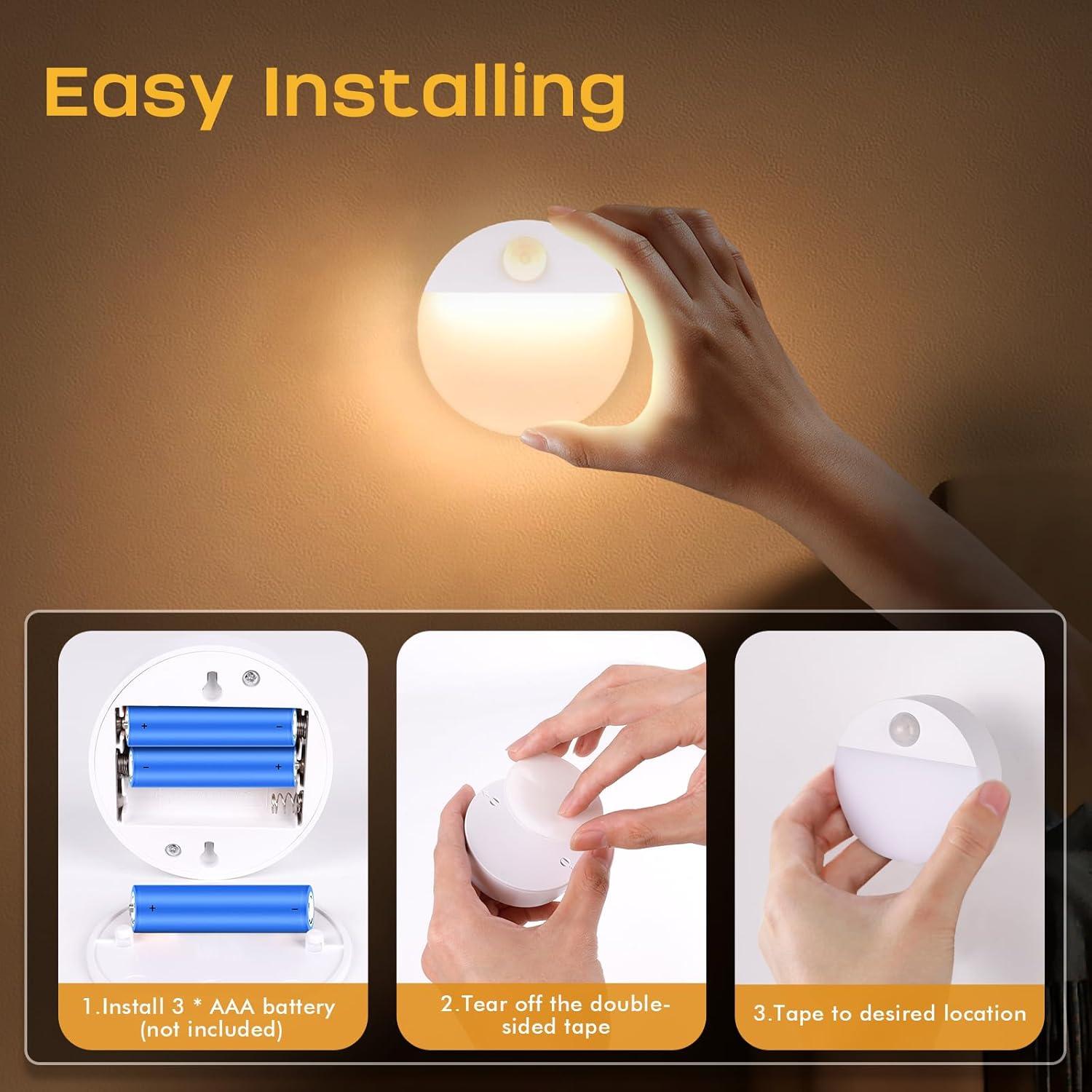 Paquete de 3 luces LED con sensor de movimiento Guankaidianzishangwu