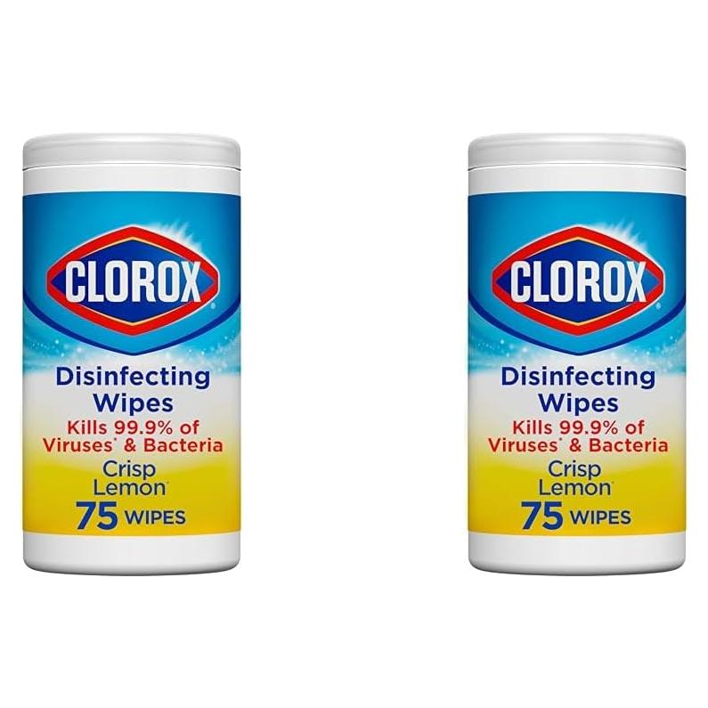 Toallitas Desinfectantes Clorox Limón 75 Unidades Paquete de 2
