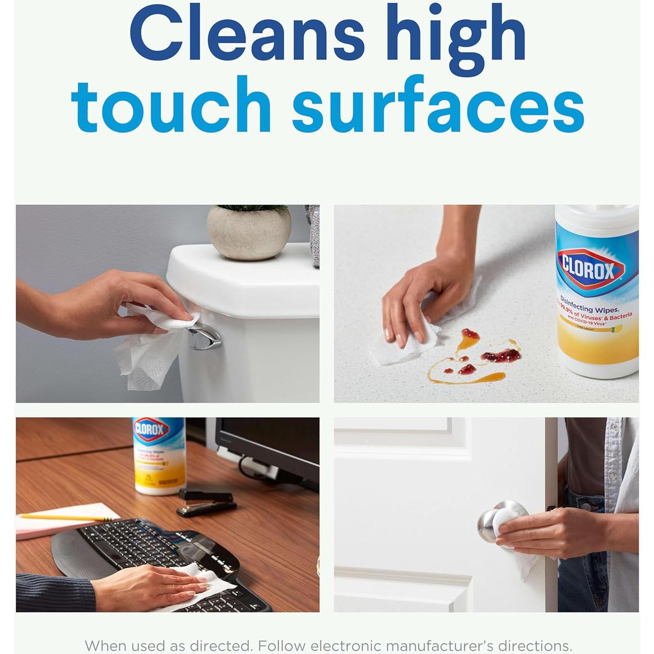 Toallitas Desinfectantes Clorox Limón 75 Unidades Paquete de 2