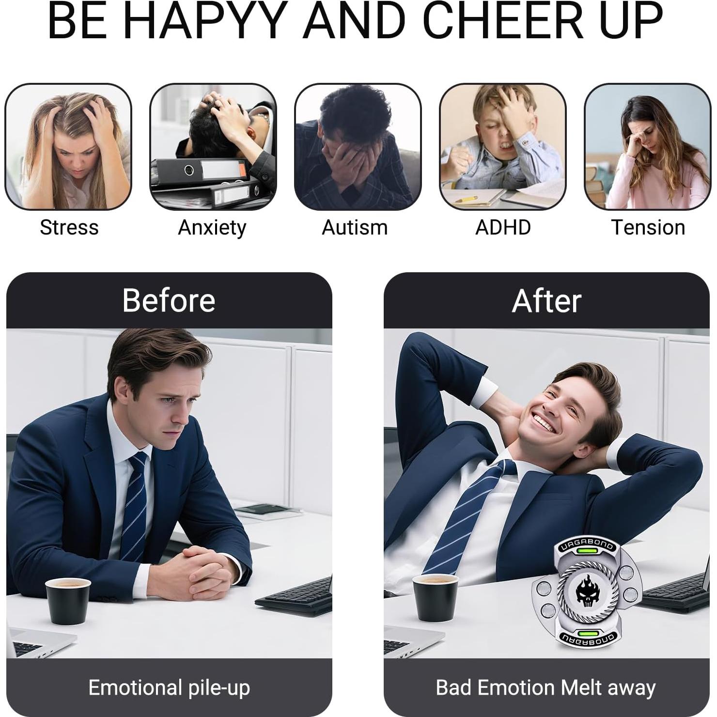 Juguete Antiestrés 3-en-1 Berotok - Spinner, Clicker y Deslizador