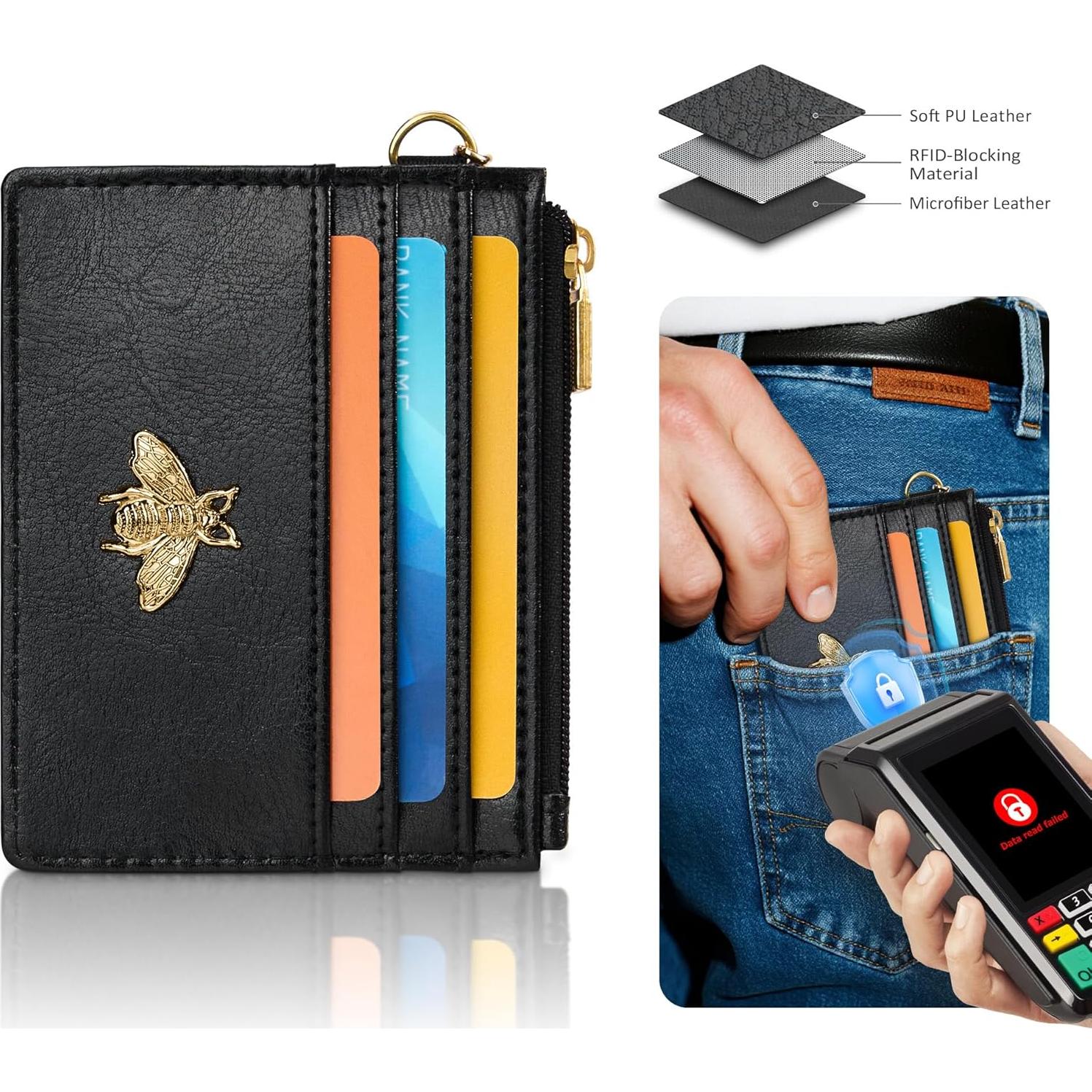 Monedero RFID SEAVILIA para Mujeres con Llavero y Abeja