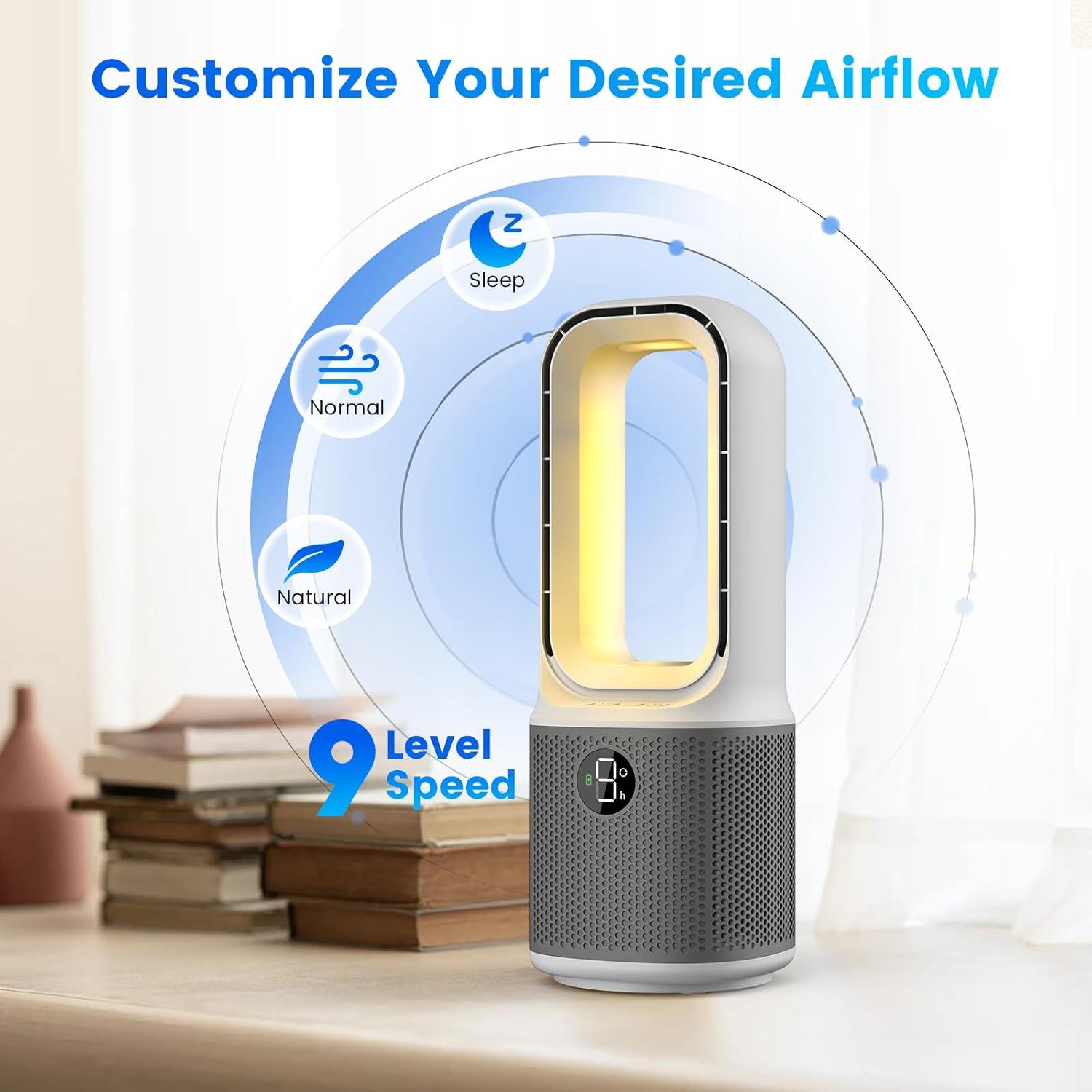 Ventilador de Mesa Misby MB-F12-GR Silencioso 9 Velocidades 33 cm