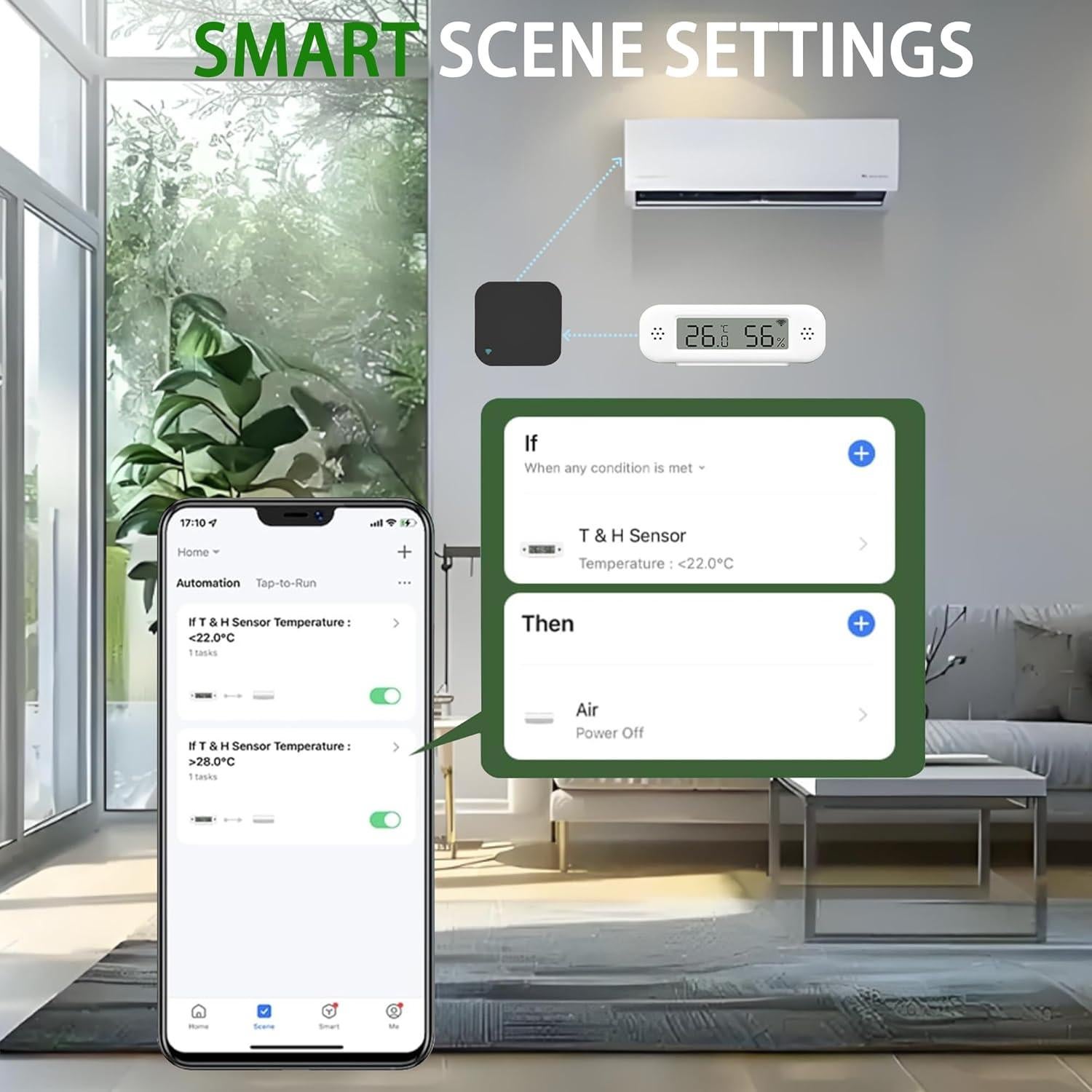 Termómetro Digital Inteligente QXMH TH02 Pro, WiFi, Pantalla LED