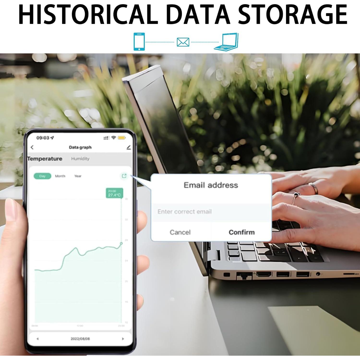 Termómetro Digital Inteligente QXMH TH02 Pro, WiFi, Pantalla LED