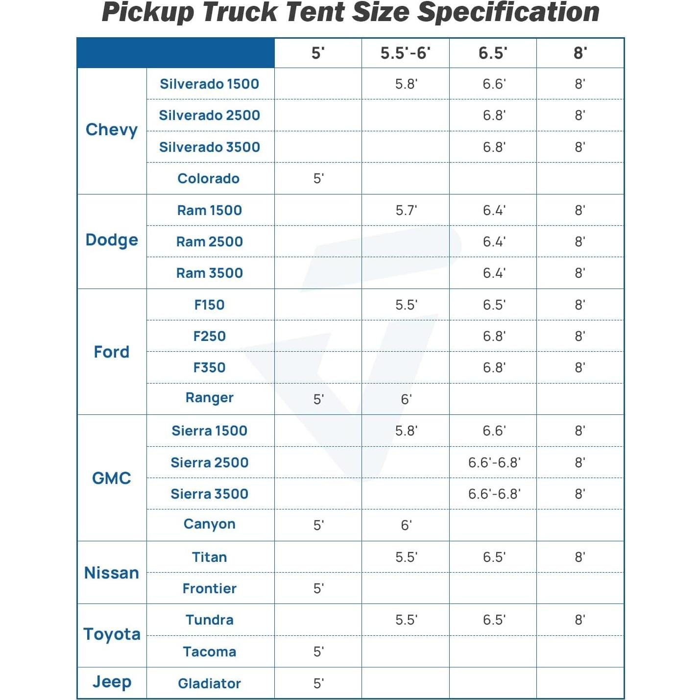 Tienda para Cama de Camioneta JOYTUTUS 1.98m Impermeable 2 Personas