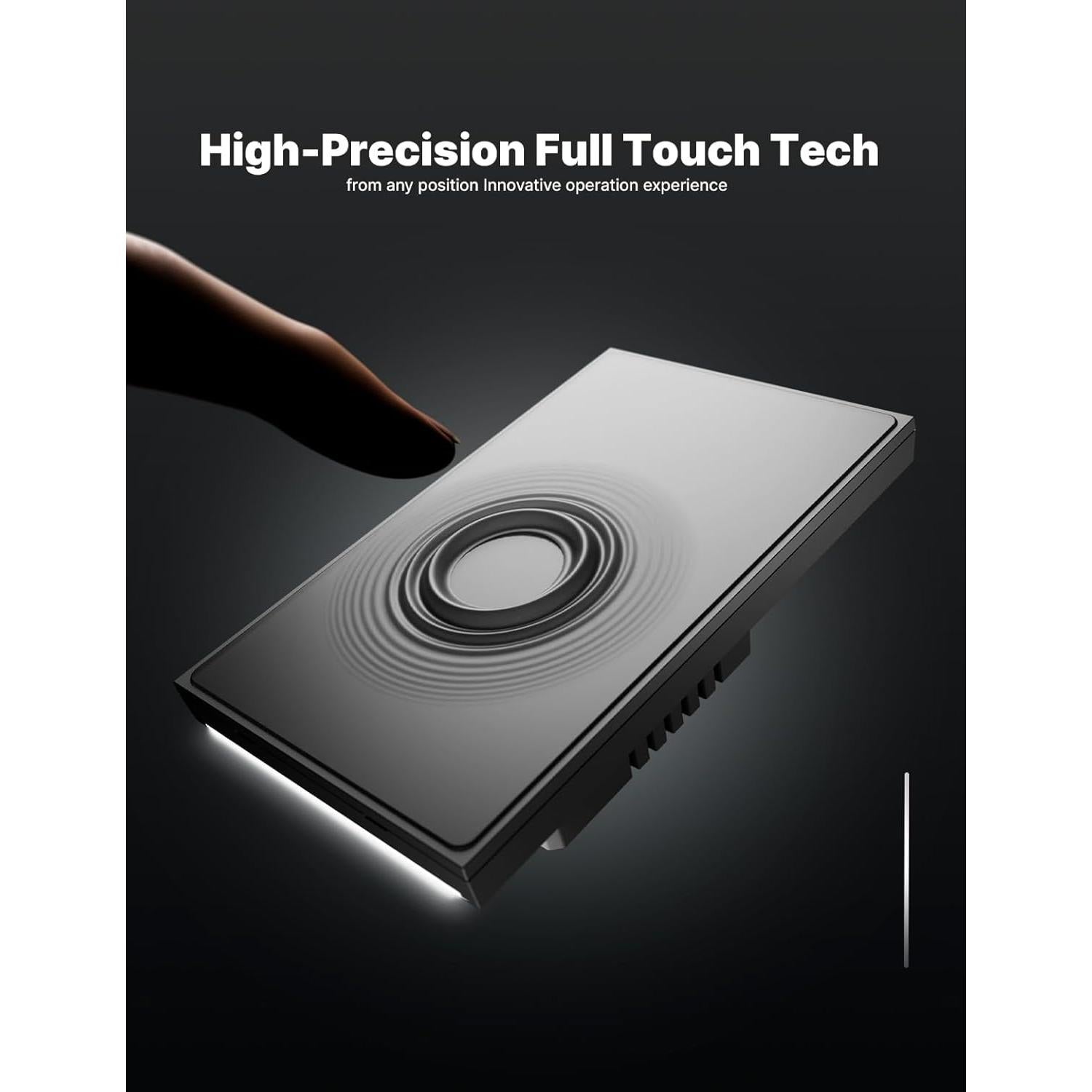 Interruptor Inteligente Táctil MOES SF 2026 WiFi 2.4GHz Gris 1 Gang