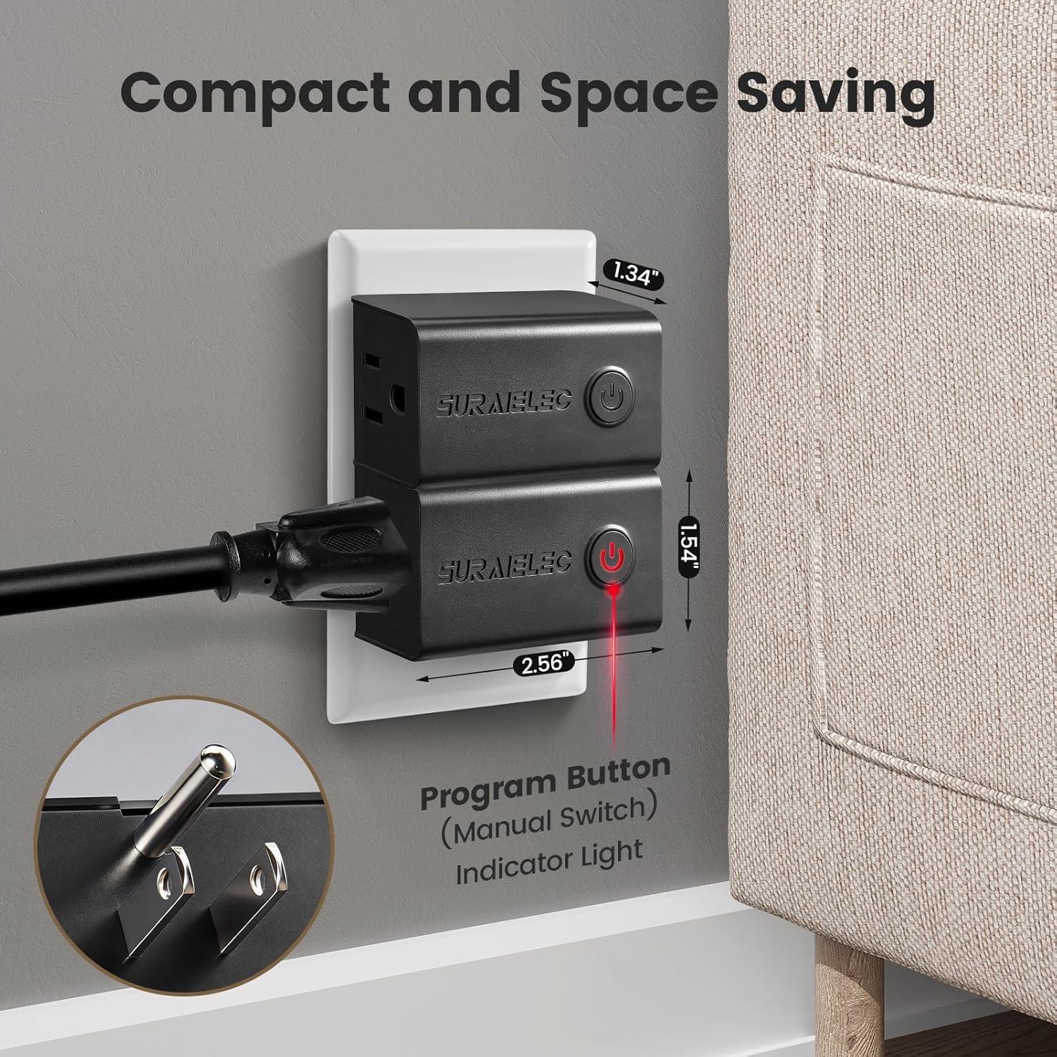 Interruptor de Luz Inalámbrico SURAIELEC Negro 15A 30.48m RF