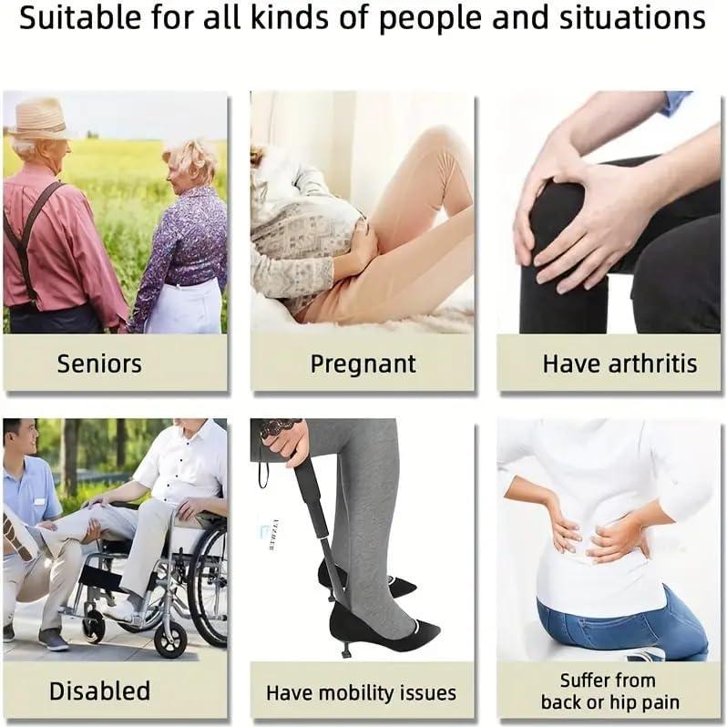 Cuerno de zapato retráctil de acero inoxidable con mango largo