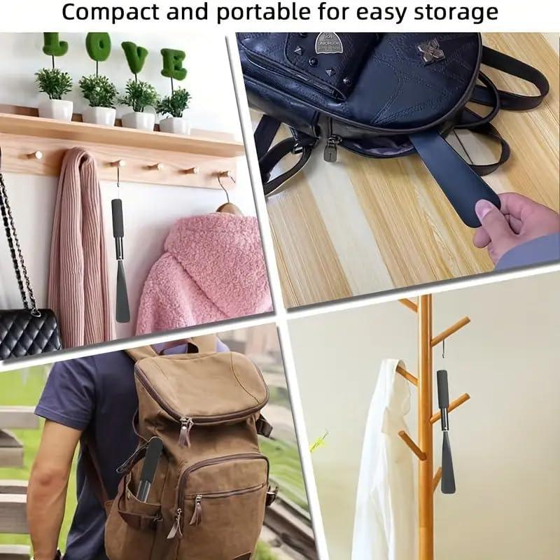 Cuerno de zapato retráctil de acero inoxidable con mango largo