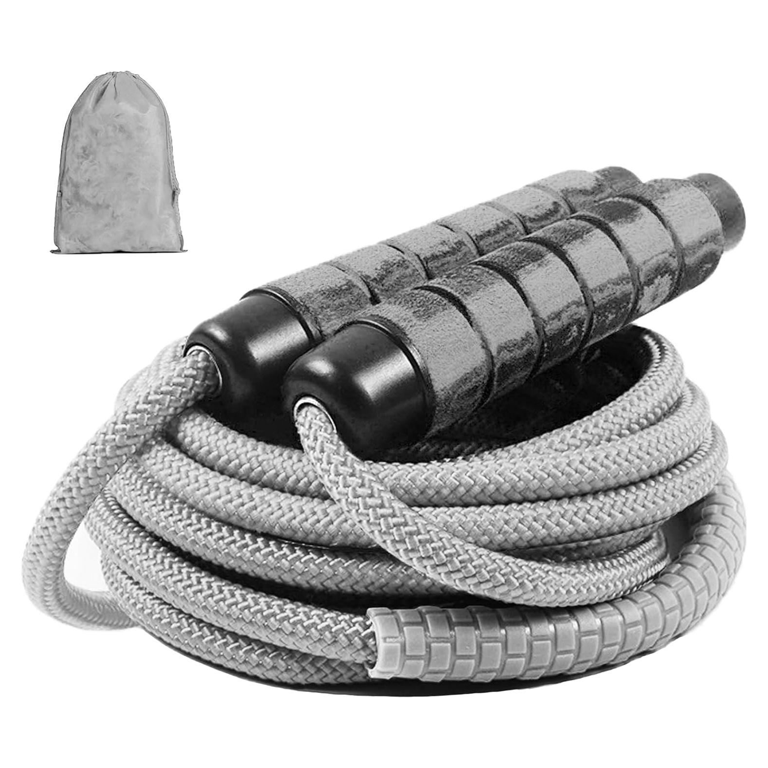 Cuerda de Salto Ajustable TIMEASY 3.05m con Peso y Mango de Espuma