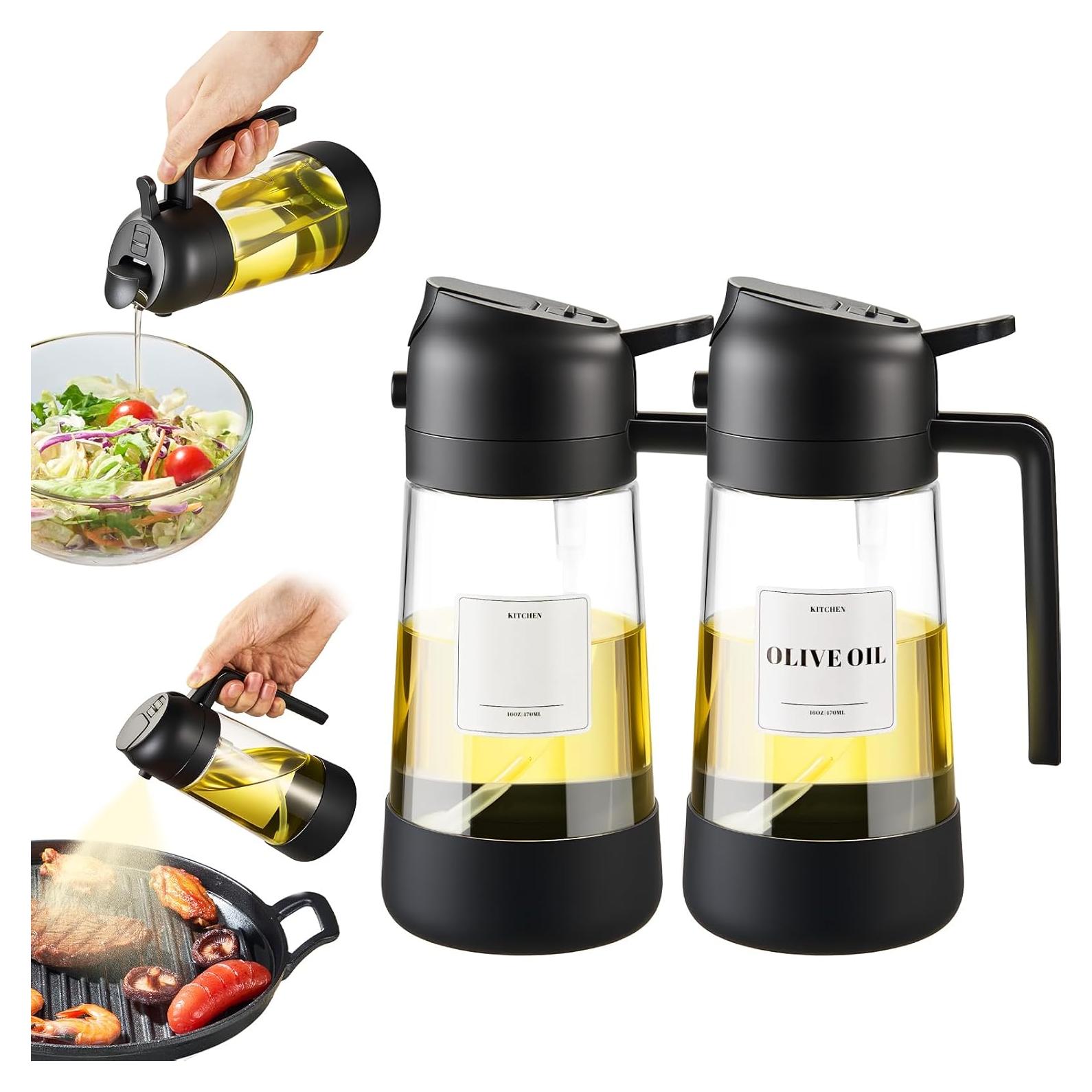 Botella dispensadora de aceite PARACITY 500ML 2 en 1 Negro