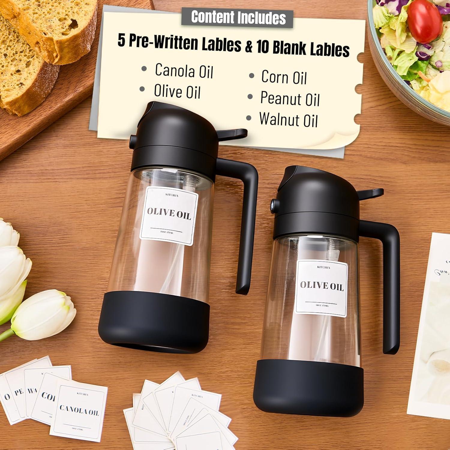 Botella dispensadora de aceite PARACITY 500ML 2 en 1 Negro