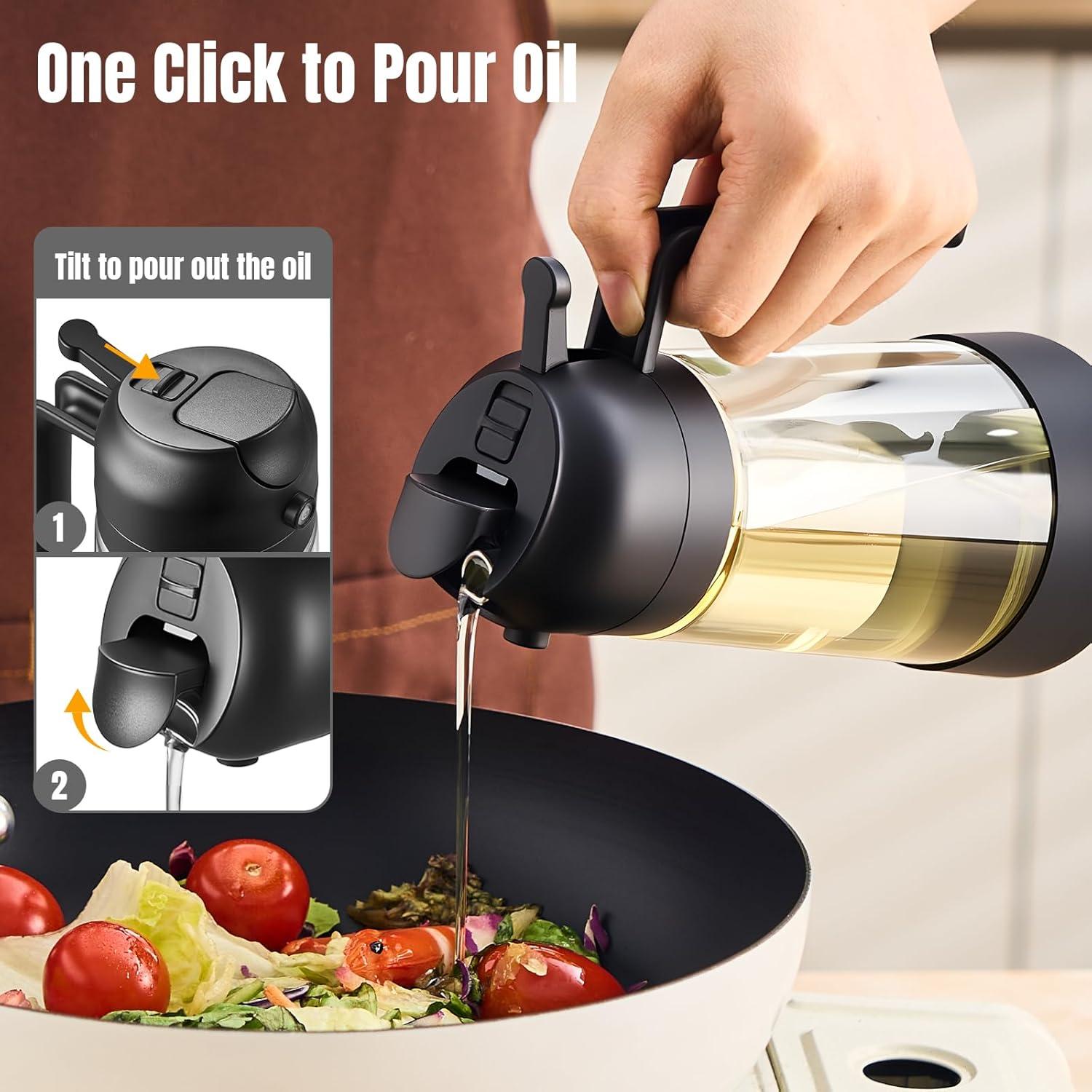 Botella dispensadora de aceite PARACITY 500ML 2 en 1 Negro