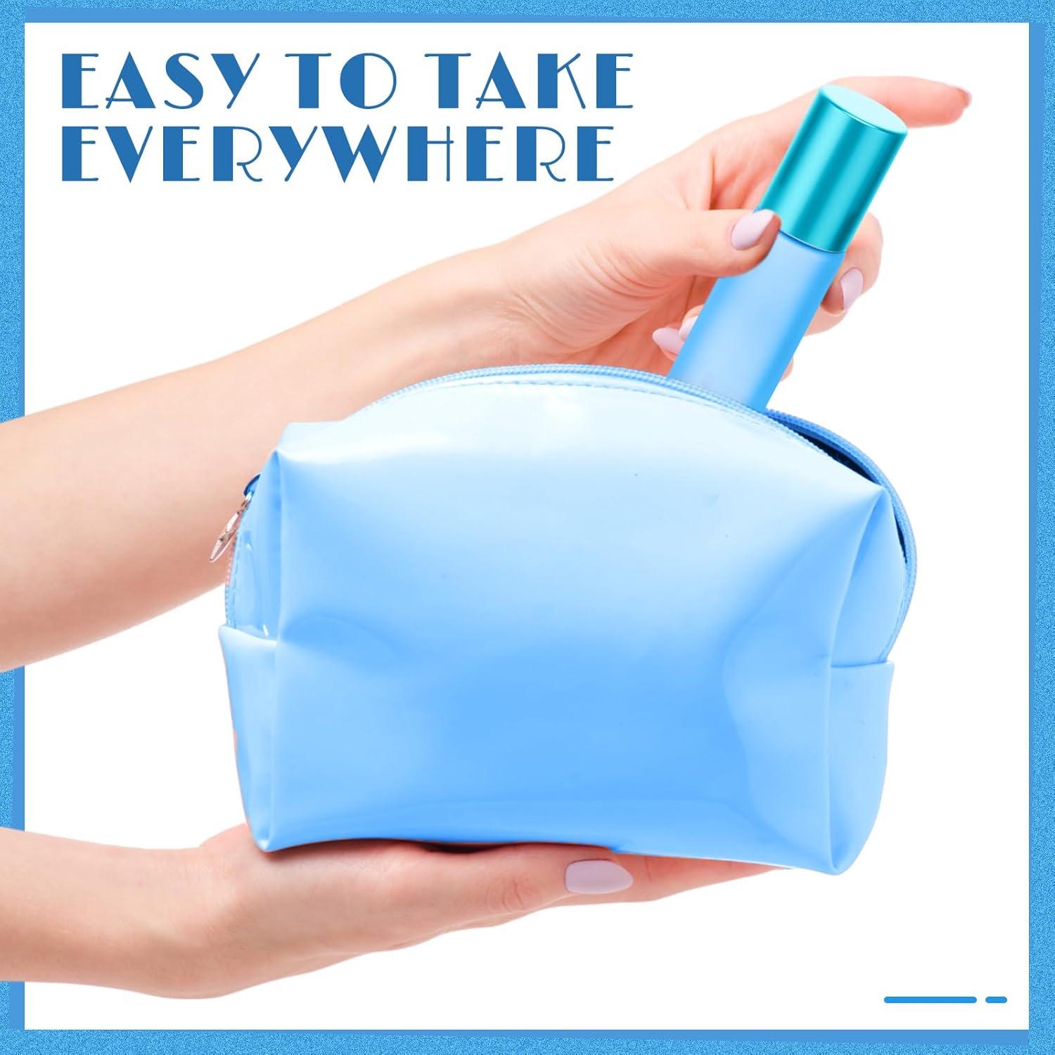 Sumind 150 Botellas de Rodillo de Vidrio 10 ml Azul Esmerilado