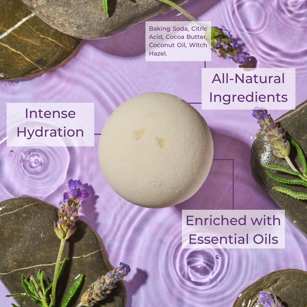 Juego de 6 Bombas de Baño Naturales Veganas - Almendras, Coco, Eucalipto, Miel, Lavanda, Romero