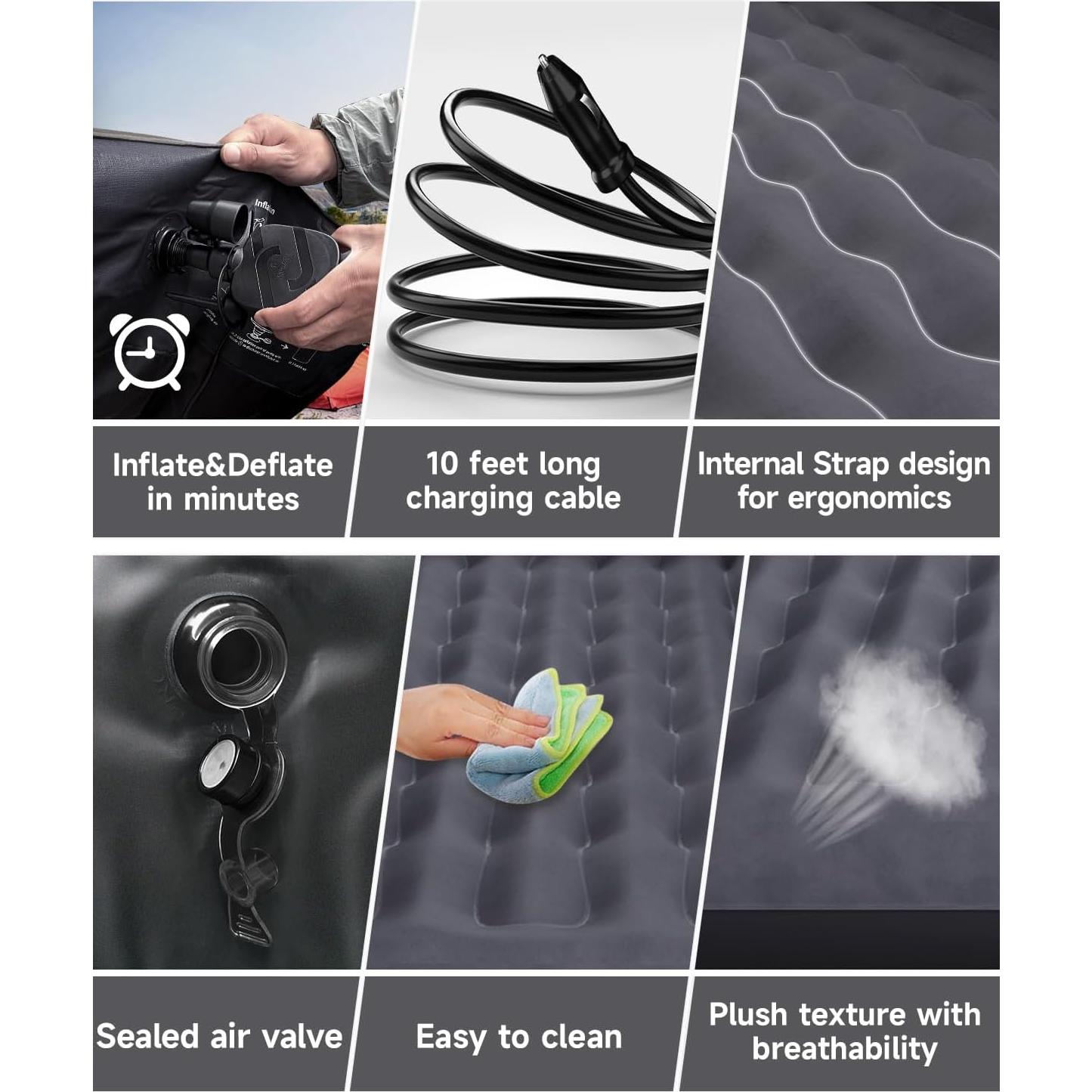 Colchón Inflable Umbrauto AIR-2CAR75-N para Auto 272 kg