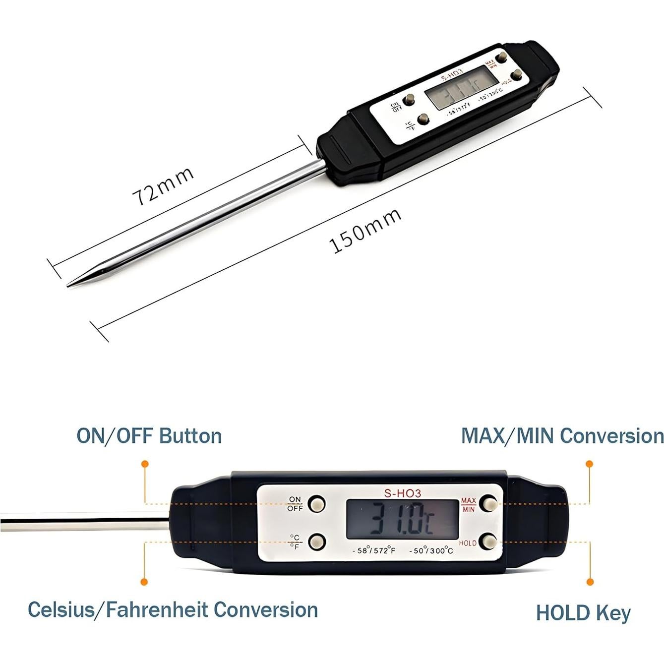 Termómetro Digital de Carne Ausenzup - Lectura Instantánea y Precisión