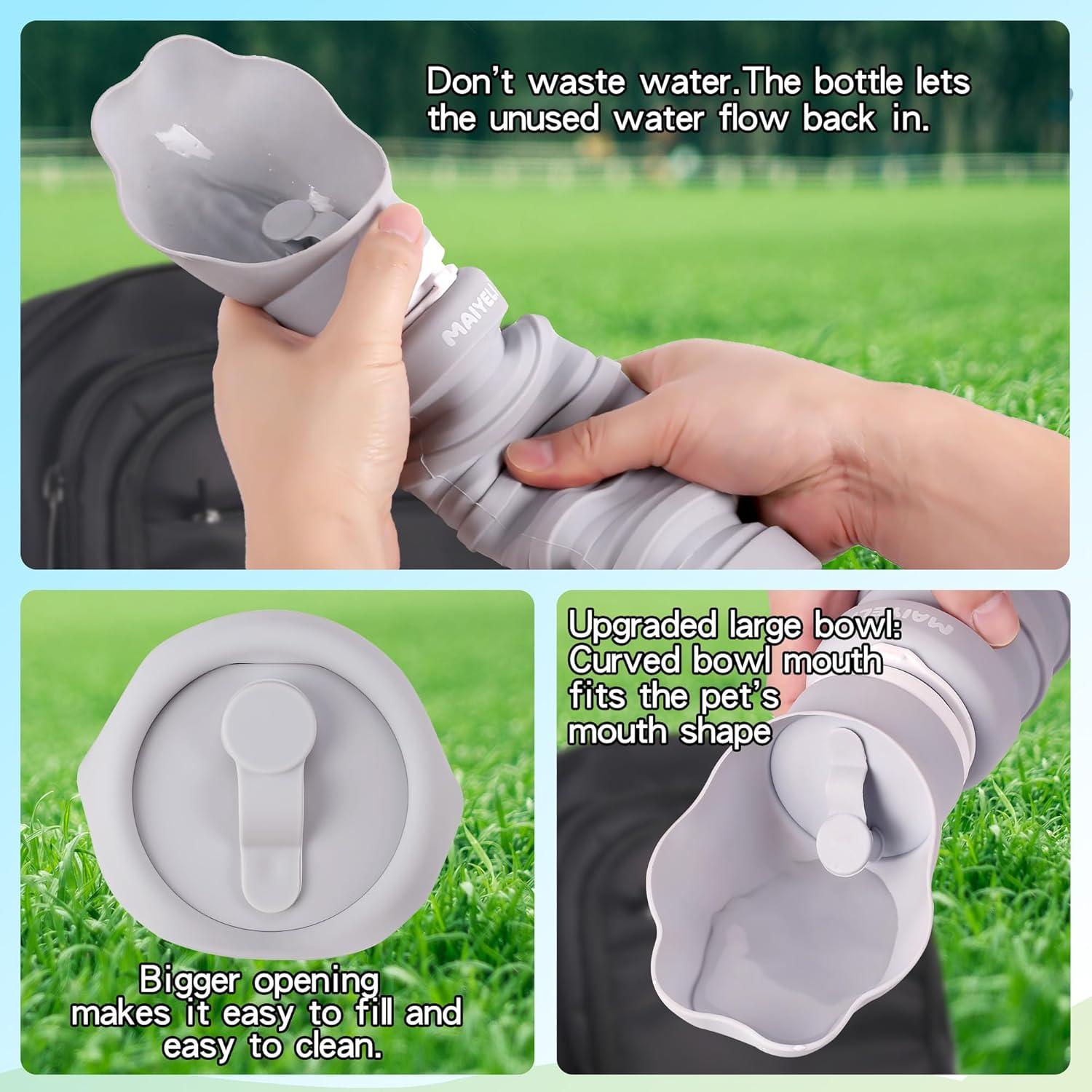 Botella de Agua Colapsable para Perros Maiyeli 550ml Silicona