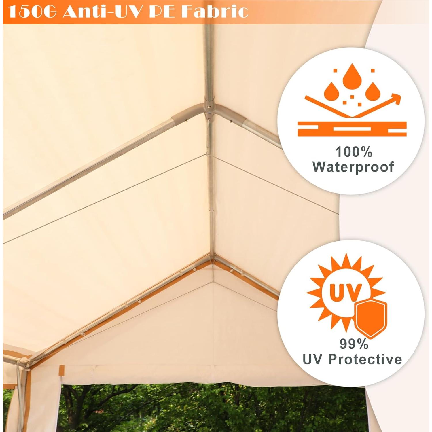 Carport Sophia & William 3x6 m con Paredes Laterales